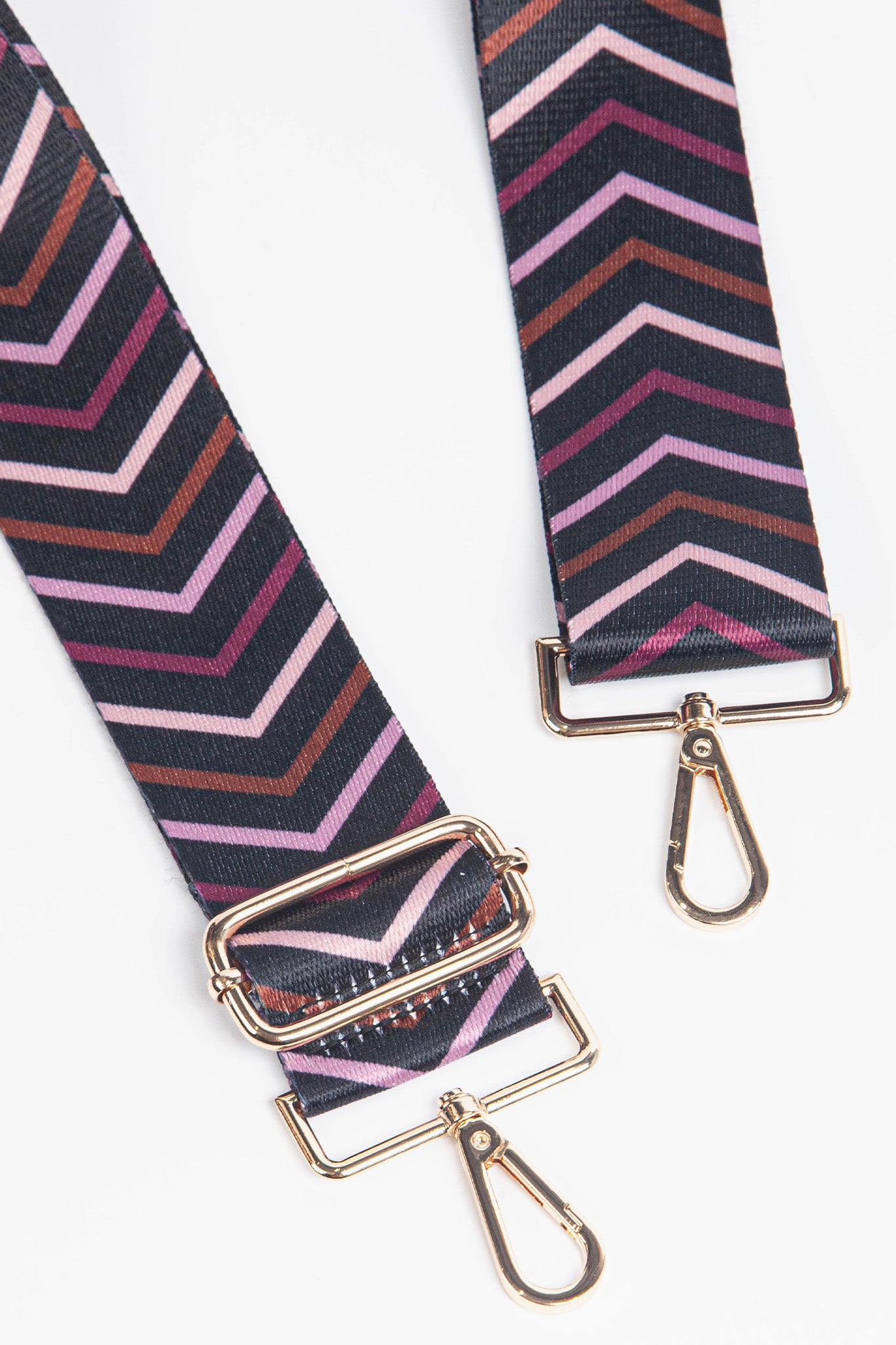 Black Chevron Print Wide Bag Strap, Image 2 of 3