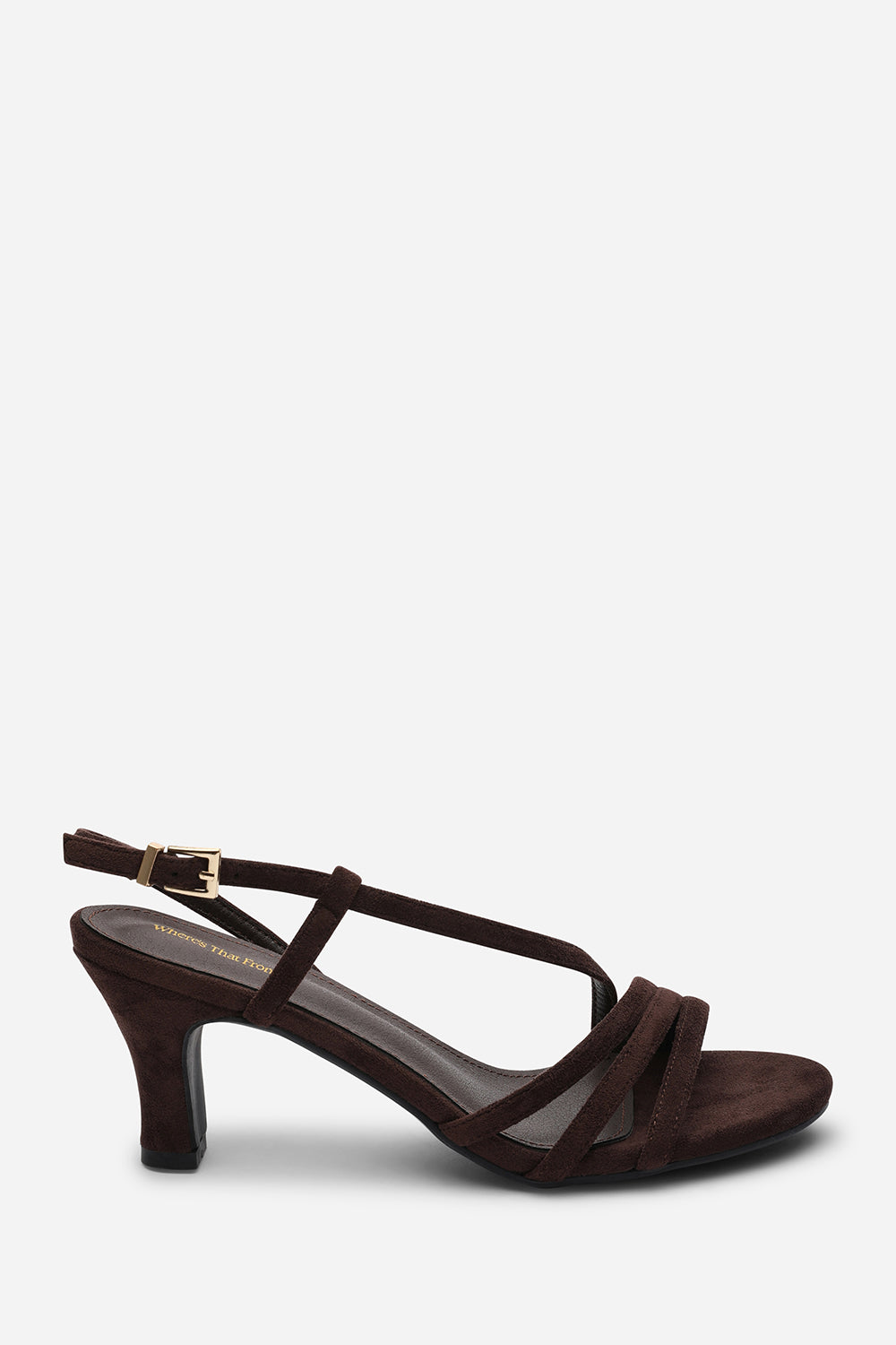 Dark Brown 'Mykonos' Mutli Strap Slingback Low Block Heel, Image 2 of 6