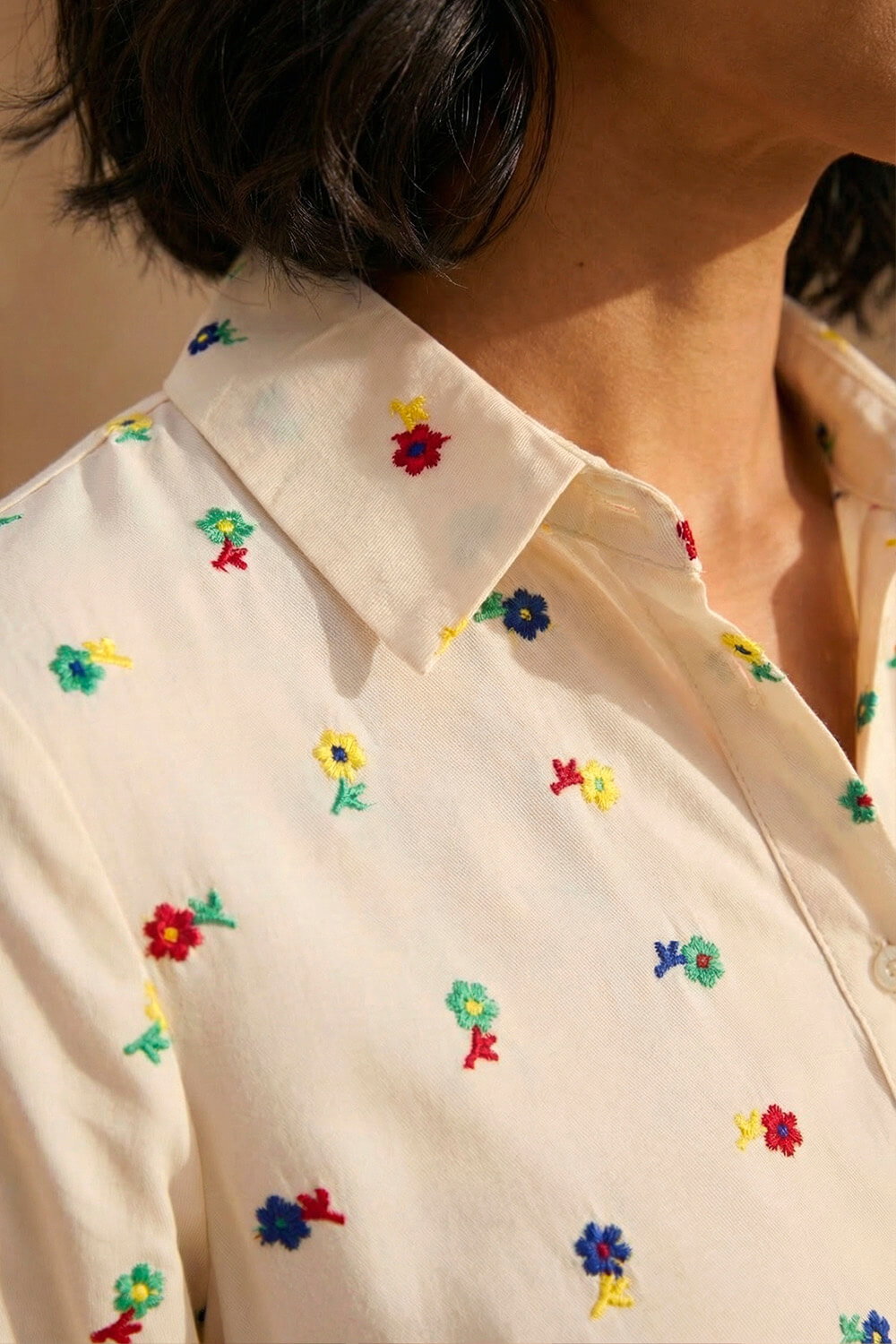 Ivory  Dusk Floral Embroidered Shirt, Image 5 of 4