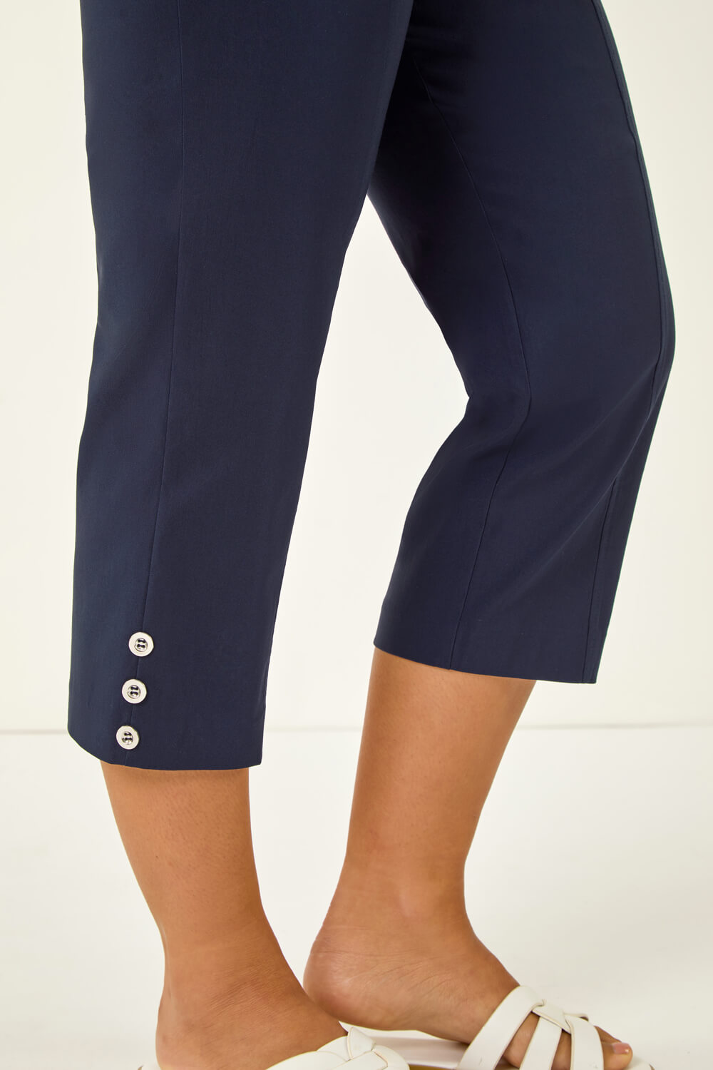 Navy Petite Bengaline Cropped Stretch Trouser, Image 6 of 5
