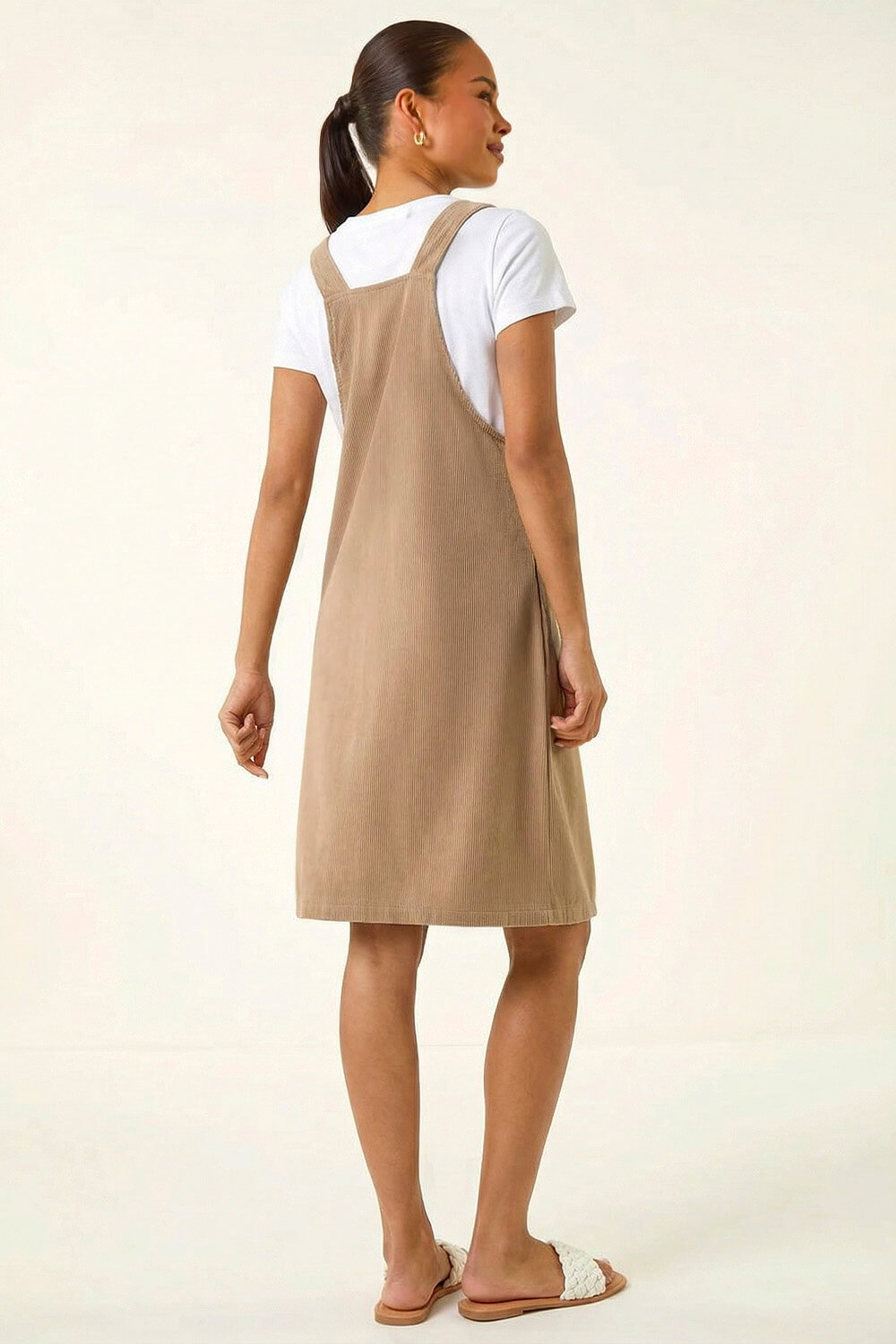 Stone Petite Corduroy Pinafore Dress, Image 5 of 6