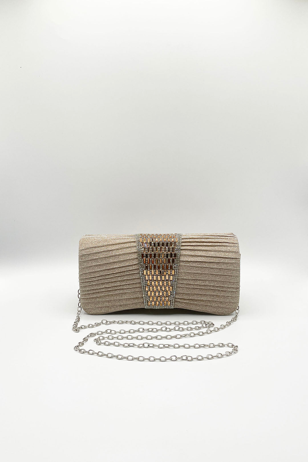 Gold Rhinestone Glitter Clutch Bag, Image 2 of 4