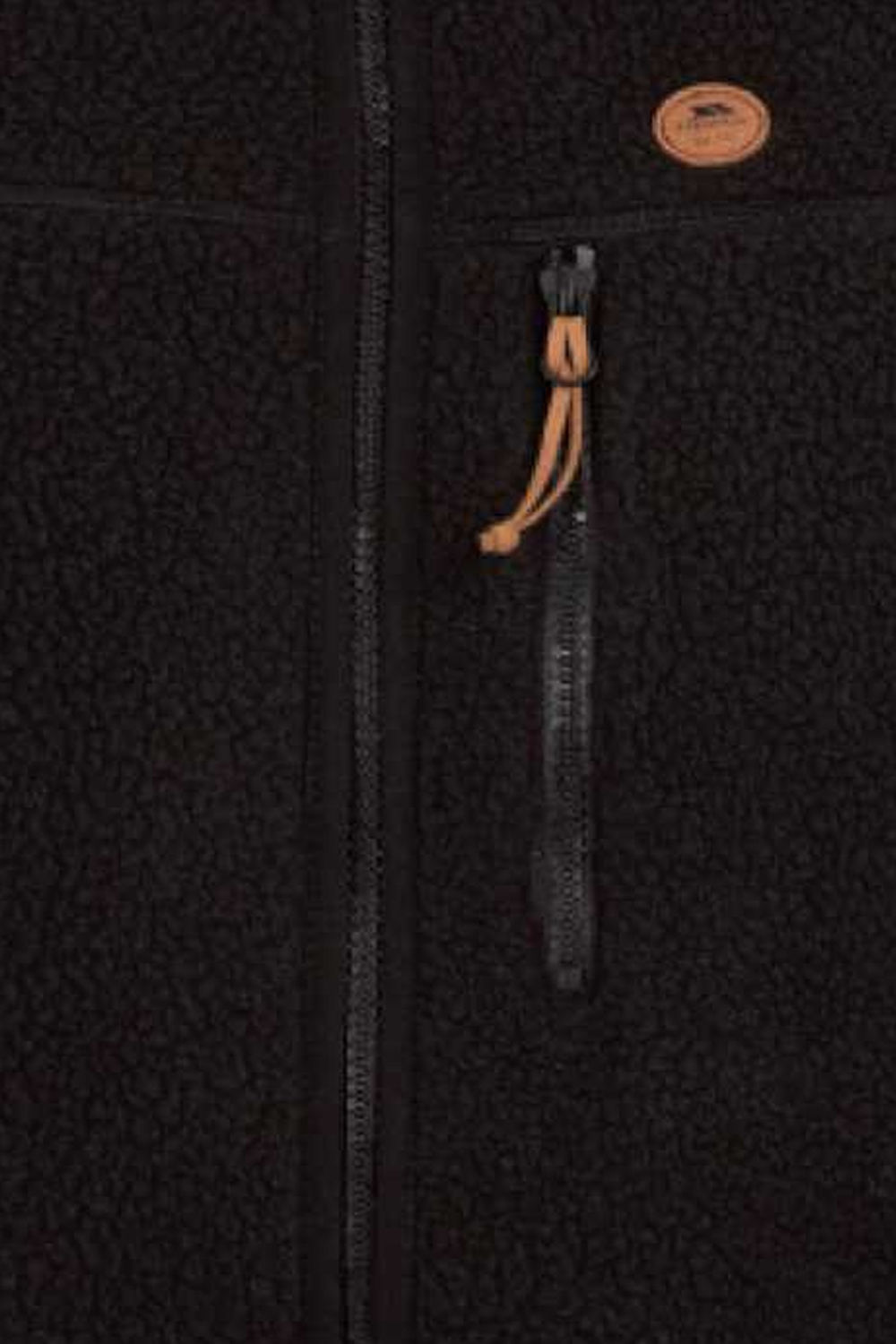 Black Quake Leather Trim Fleece Jacket, Image 4 of 4