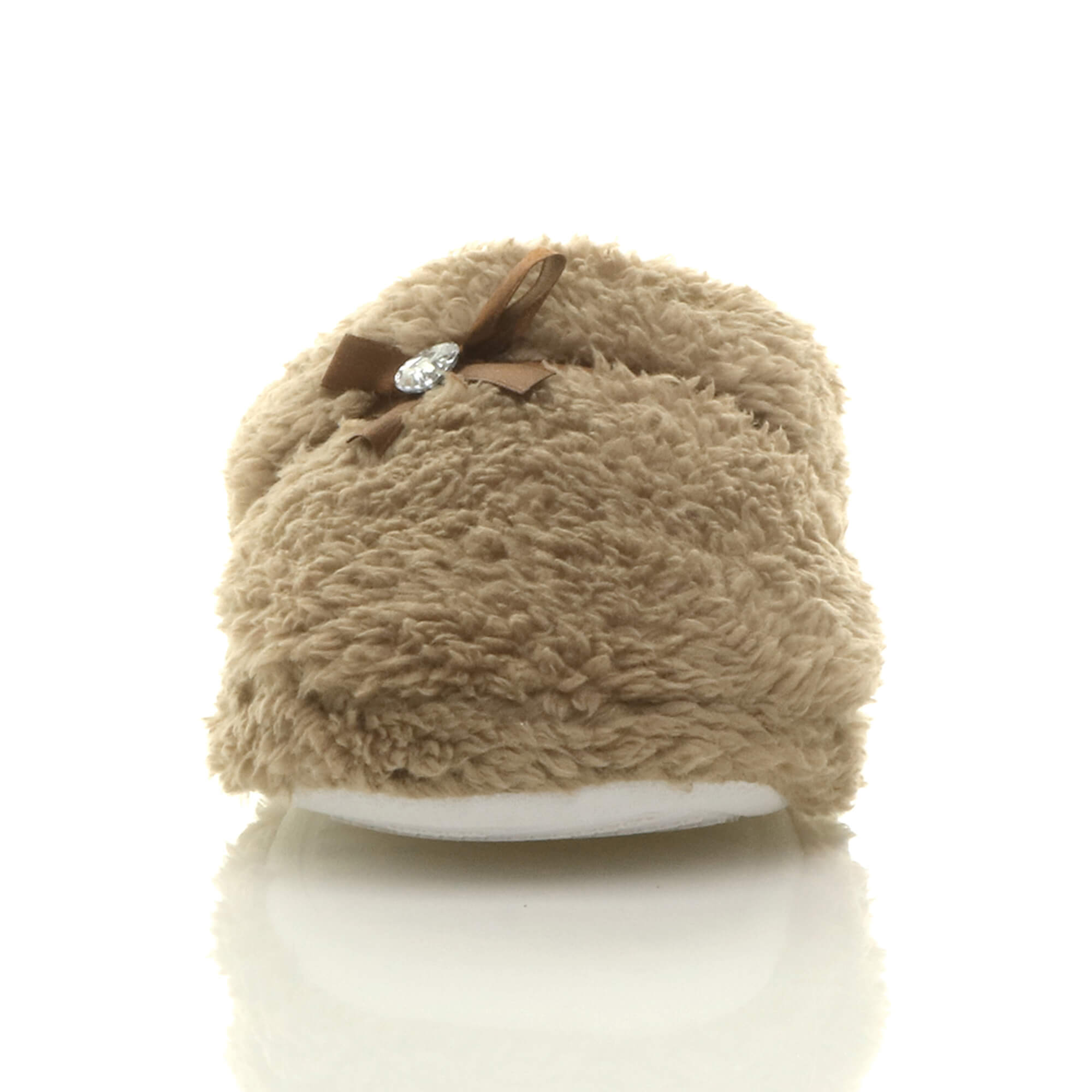 Mocha AJVANI Mocha Fleece Mules Slippers, Image 5 of 5