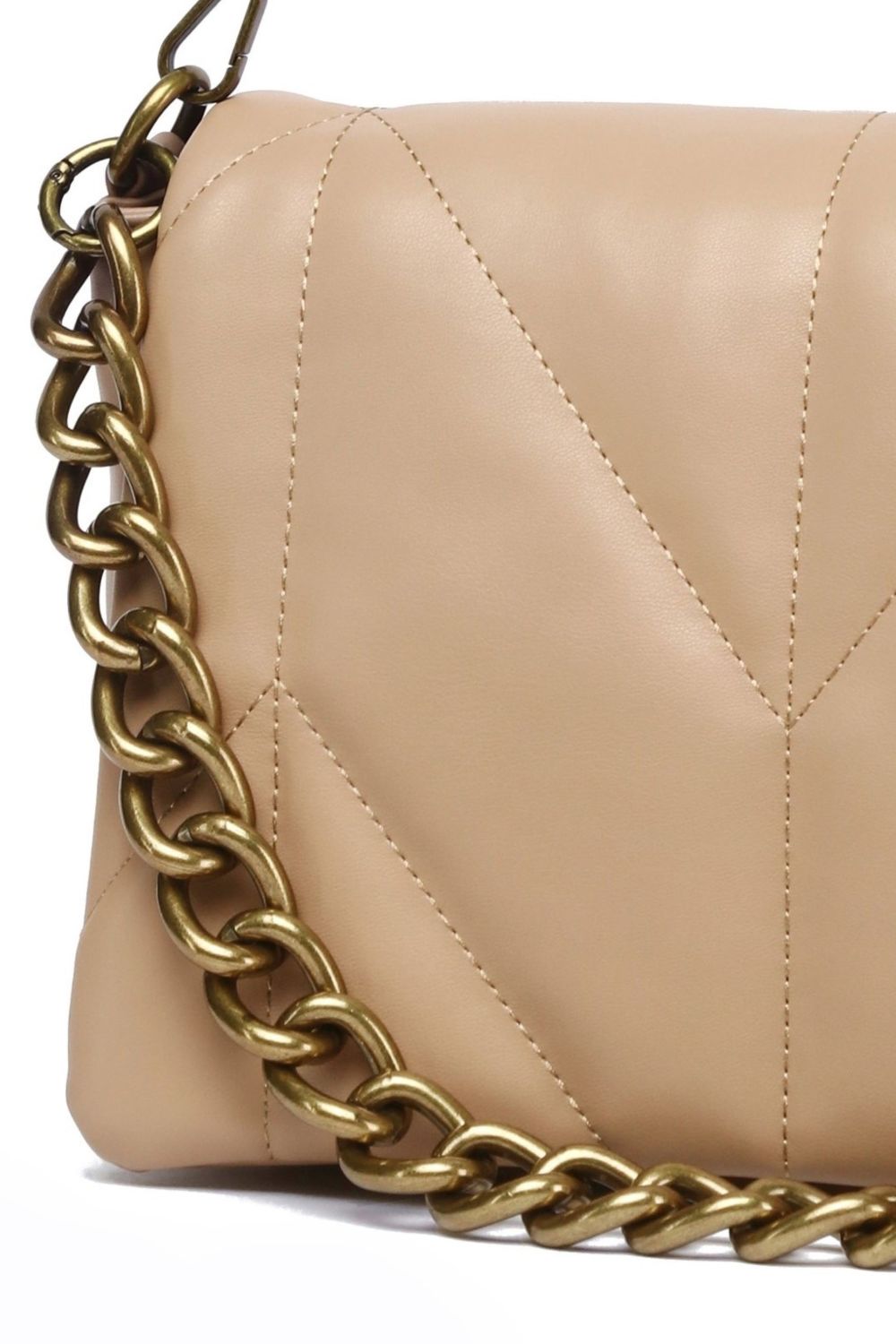 Taupe Chain Detail Cross Body Bag, Image 2 of 2