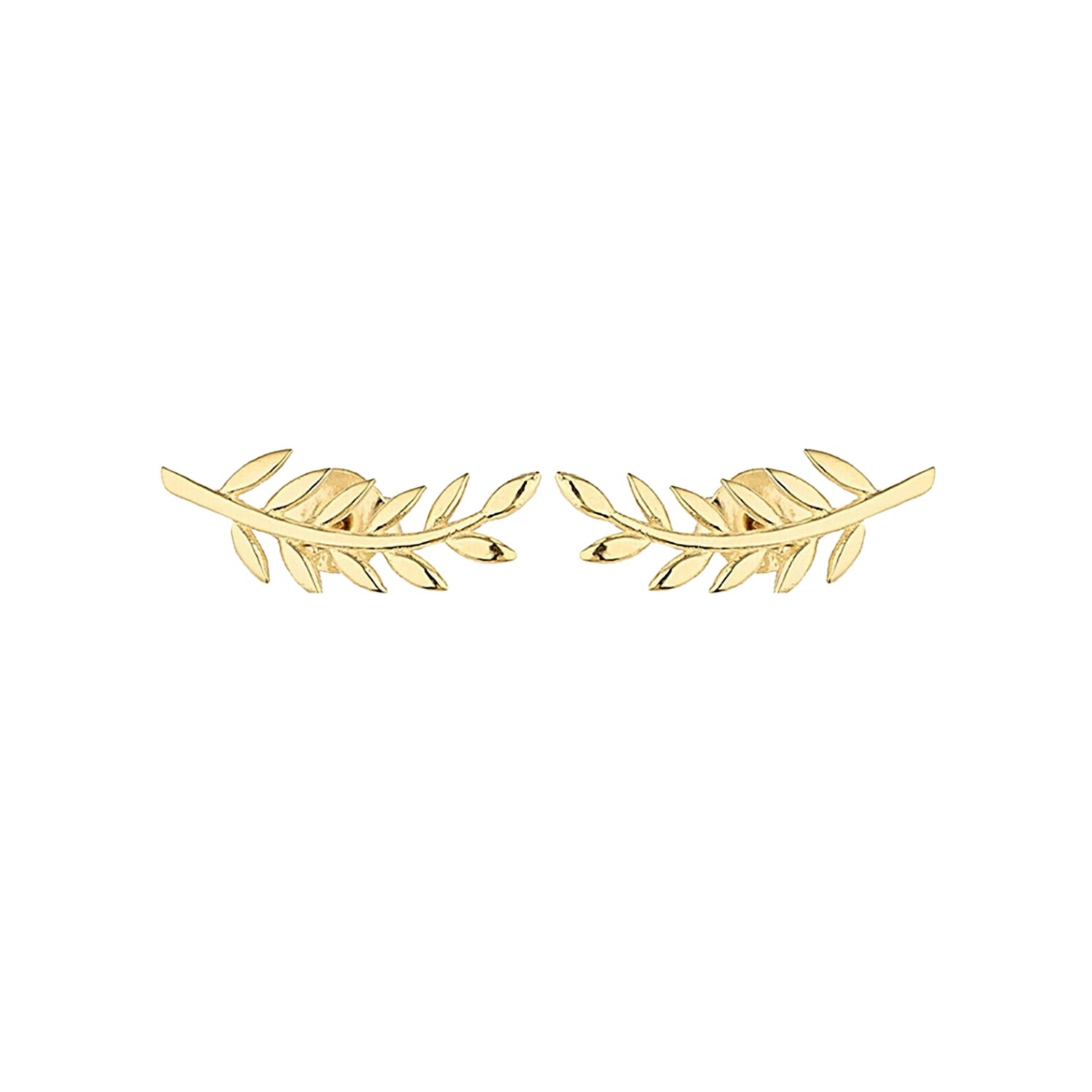 Gold Wheat Earrings Ear Of Wheat Sterling Silver Stud Earring, Image 1 of 3
