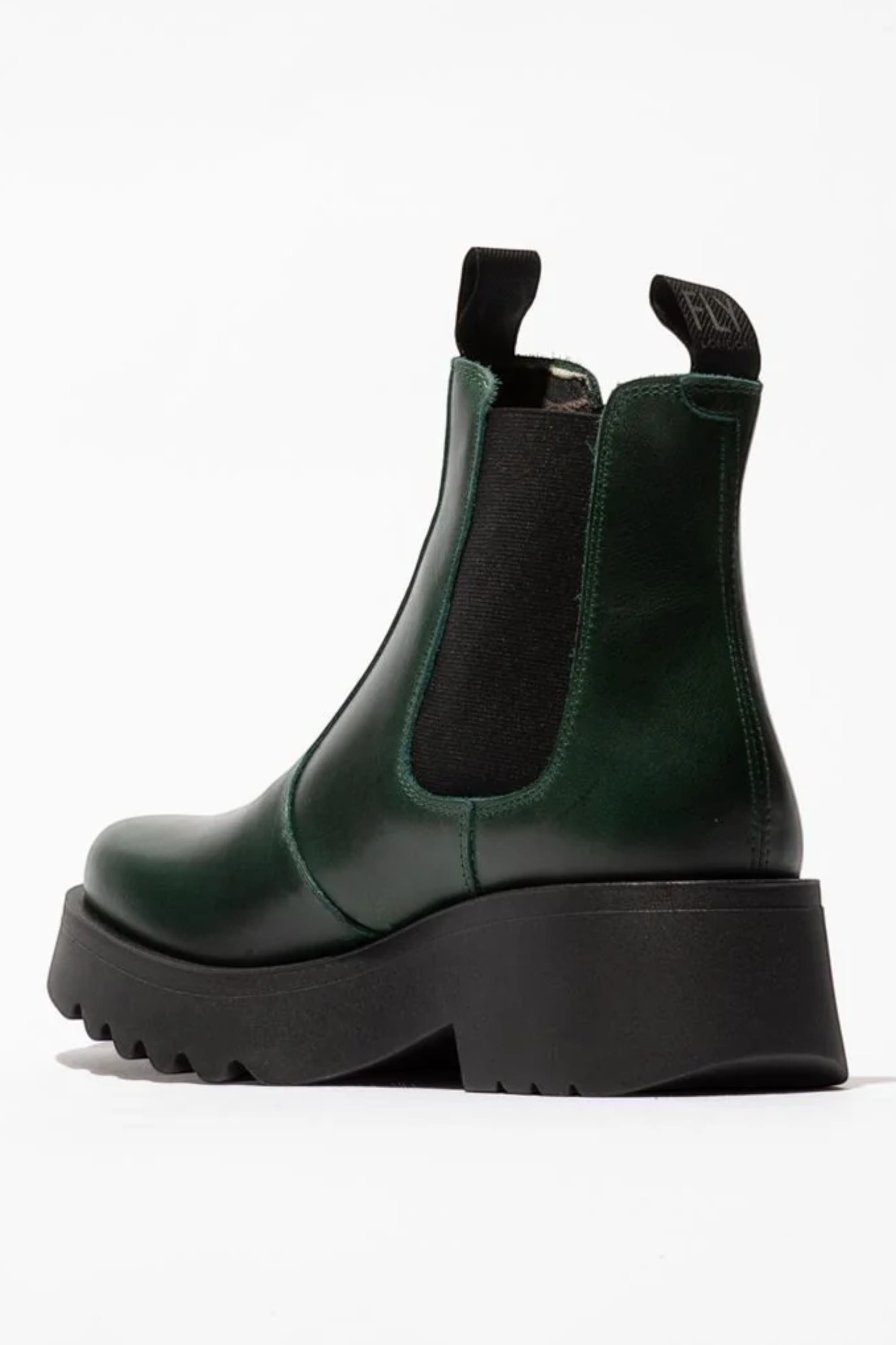 Dark Green Womens Soft Chelsea Ankle Boots-MEDI789, Image 2 of 5