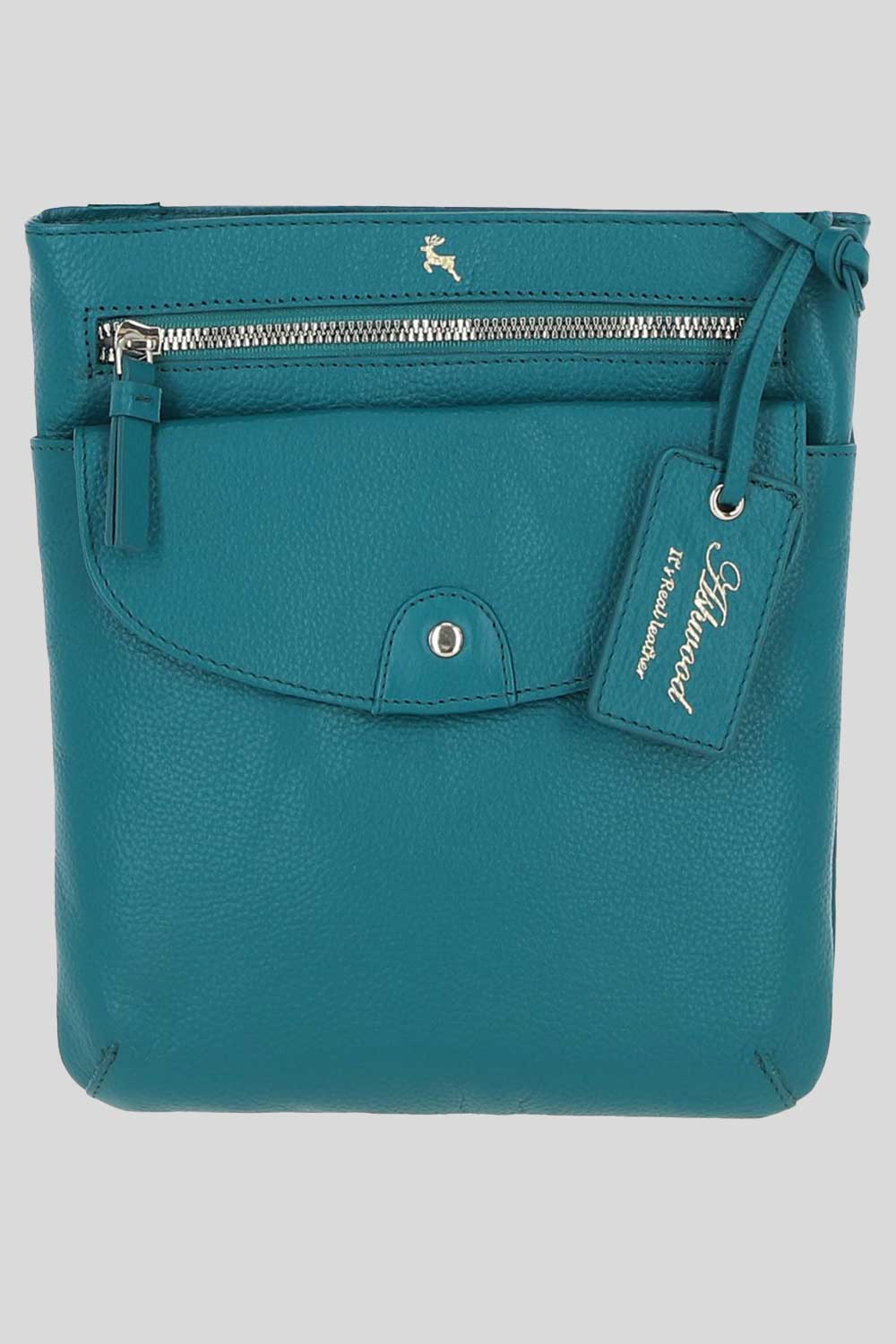 Blue Ashwood Leather Blue 'Five CB' Real Leather Cross Body Bag, Image 1 of 5