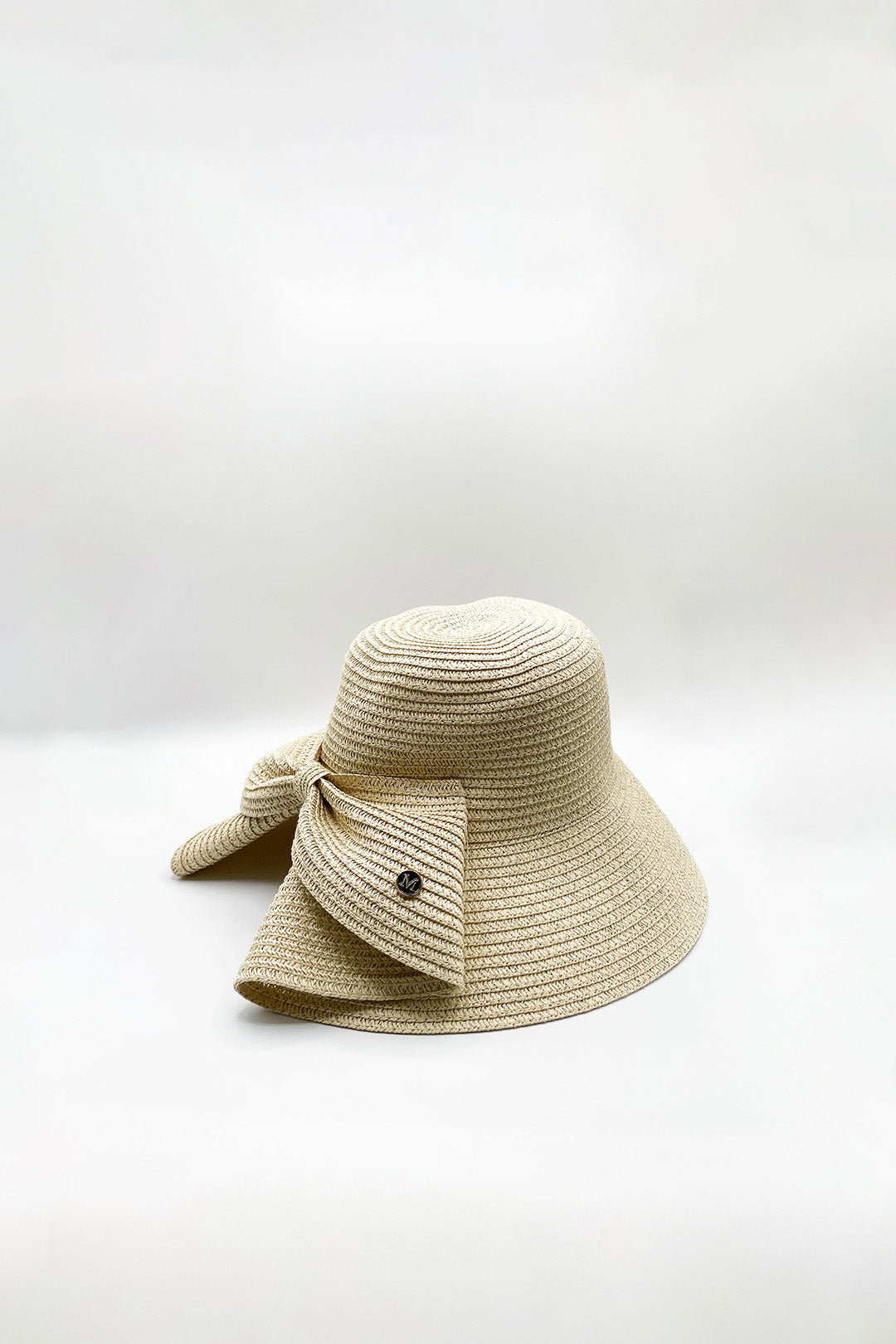 Beige Bow Foldable Summer Hat, Image 2 of 4