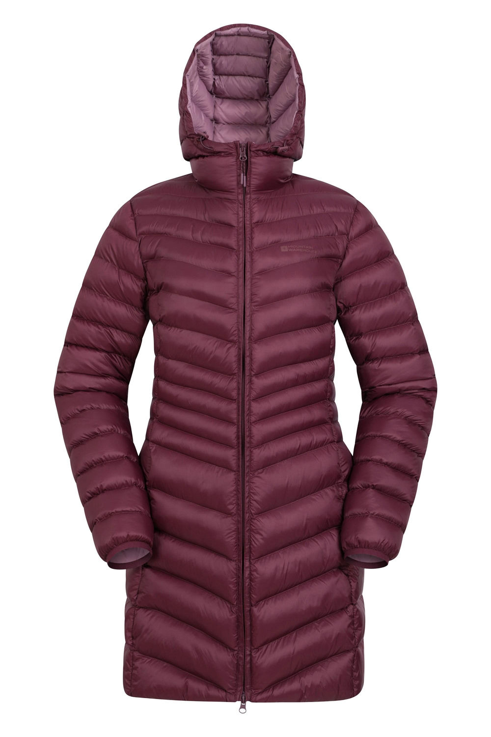 Burgundy Florence Long Padded Jacket, Image 1 of 5