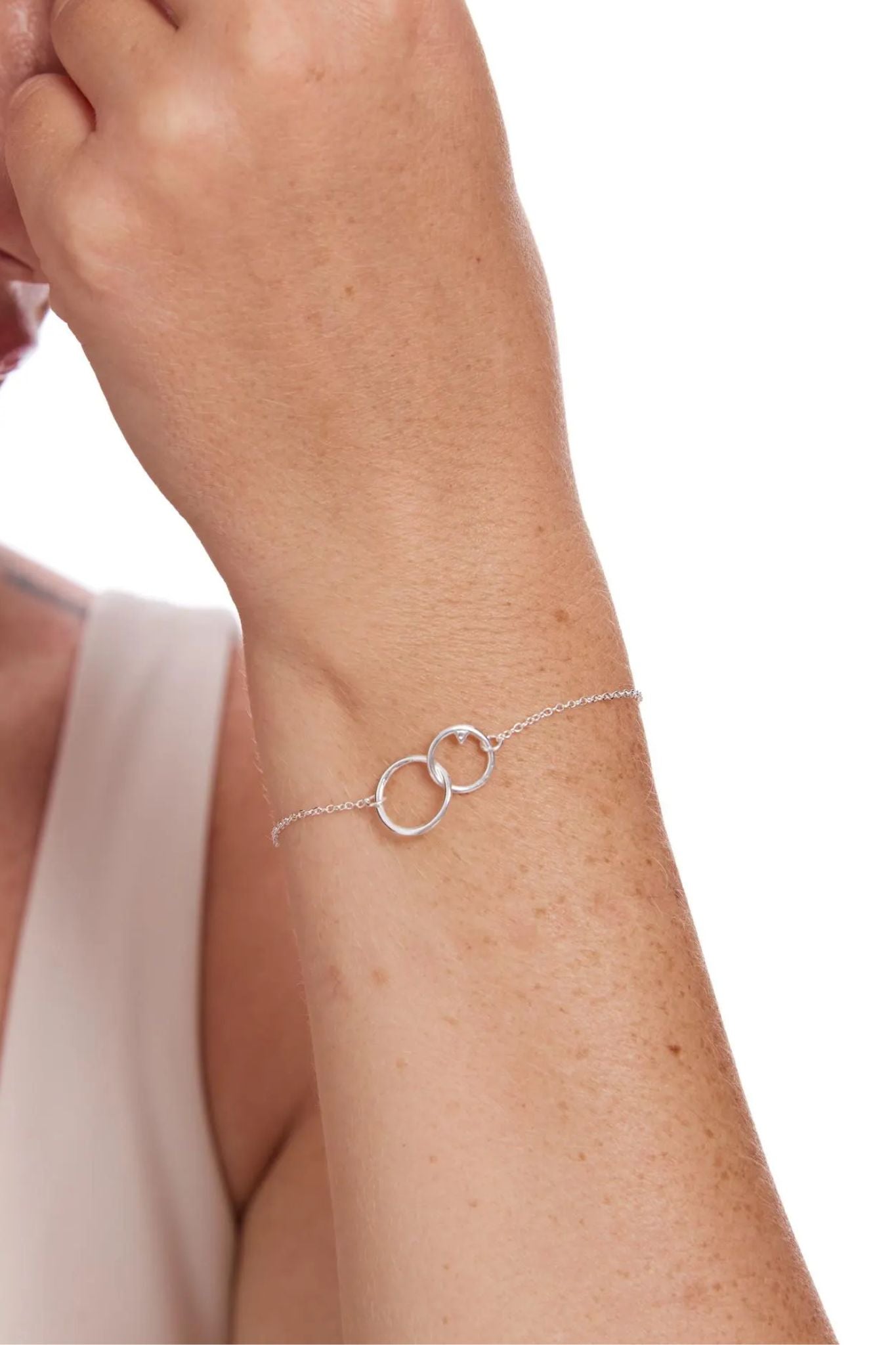 Silver Mum Daughter Gift Silver CZ Circles Bracelet, Image 2 of 4