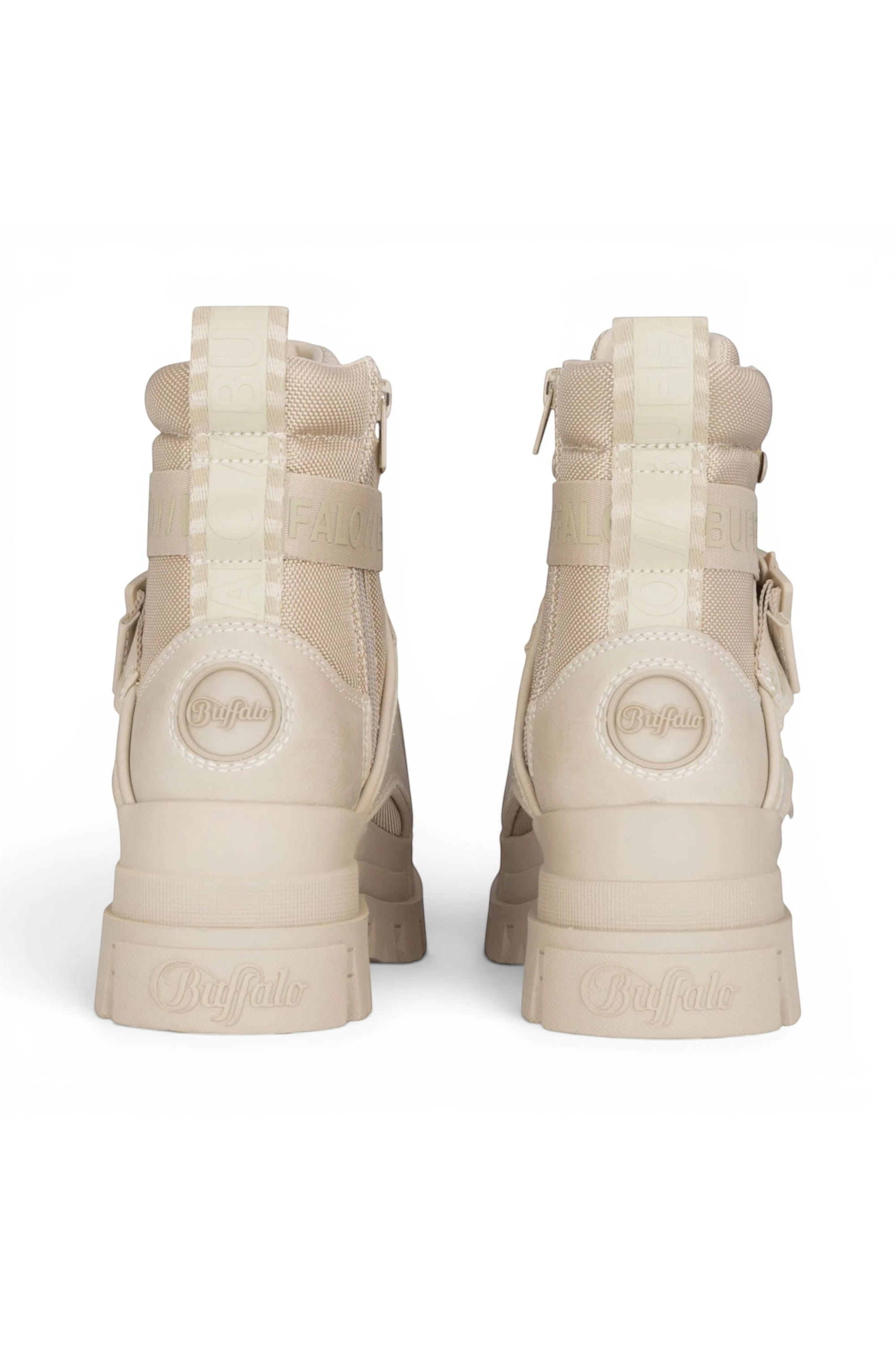 White Womens Combat High Ankle Boots-ASPHA-COM, Image 6 of 7