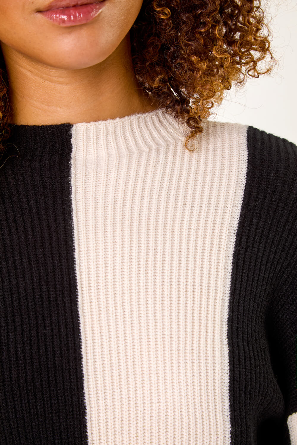 Black Colour Block Soft Knit Jumper, Image 6 of 5
