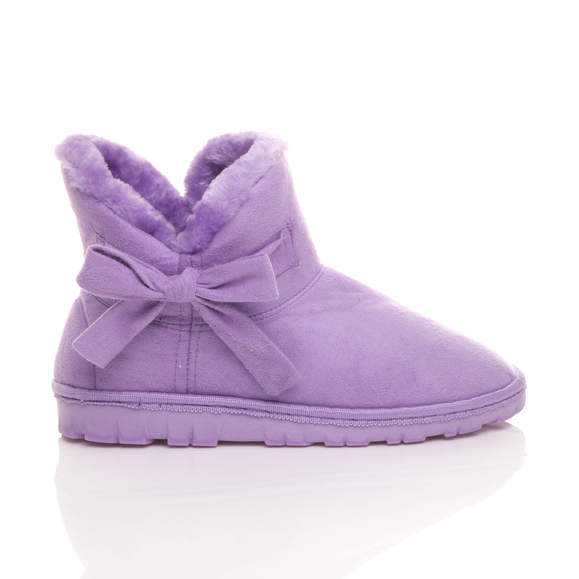 Lilac AJVANI Lilac Faux Fur Lined Ankle Boots Slippers, Image 2 of 6