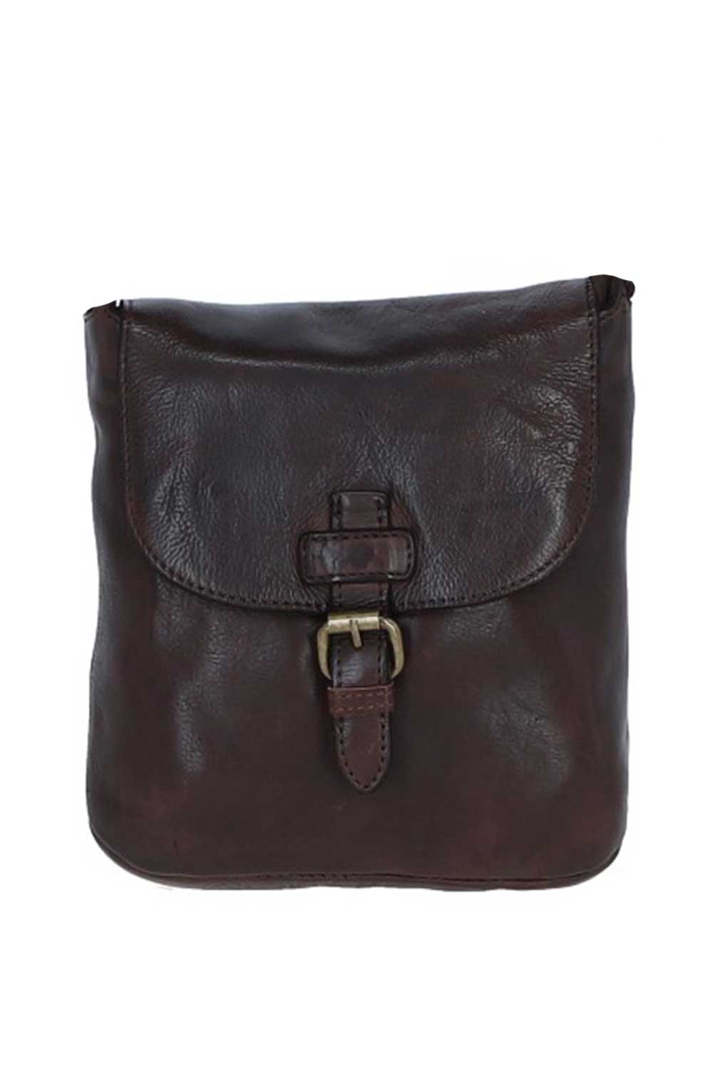 Dark Brown Real Leather Small Luxurious Flight Bag, Image 1 of 5