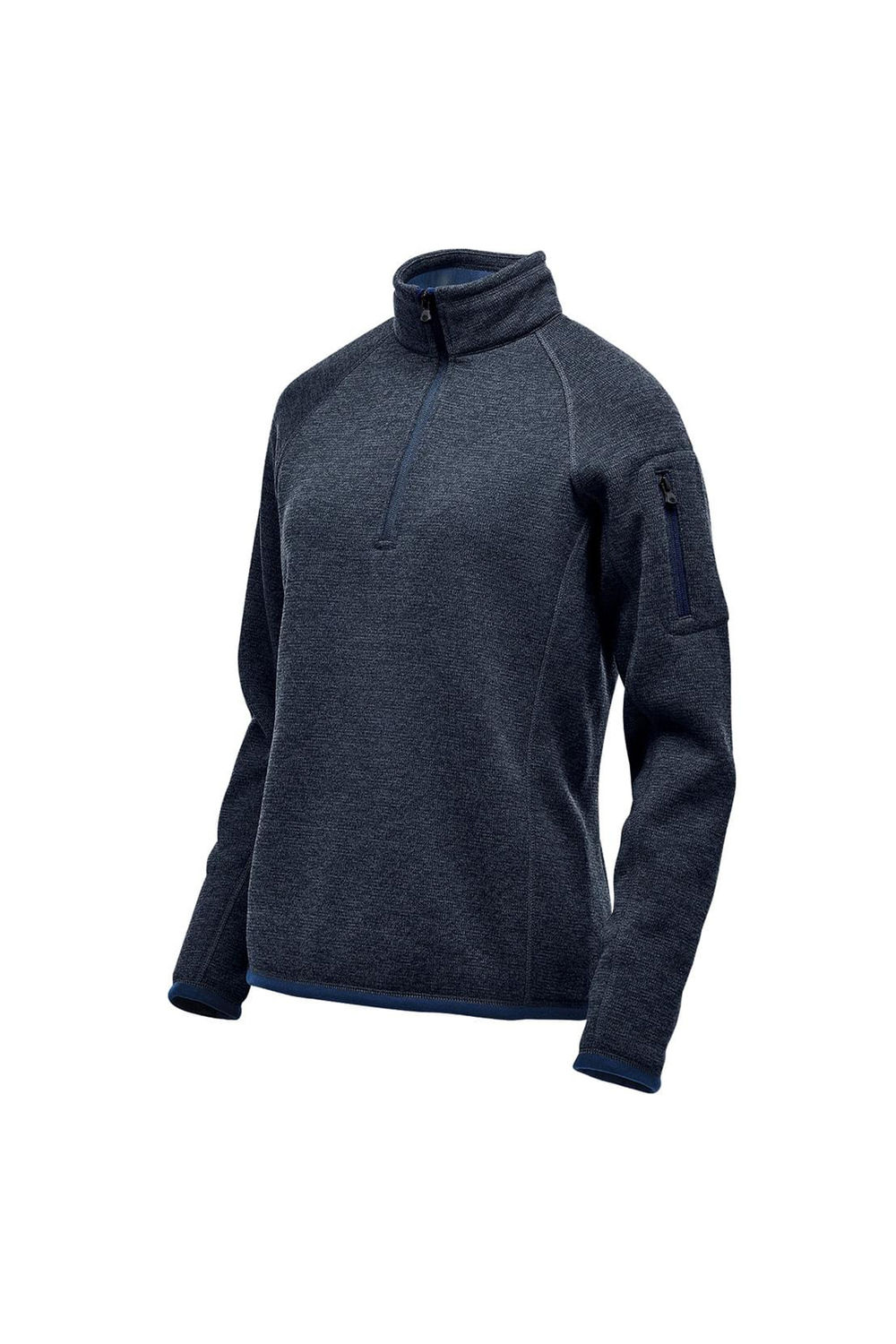 Navy Avalante Heather Quarter Zip Fleece Top, Image 3 of 4