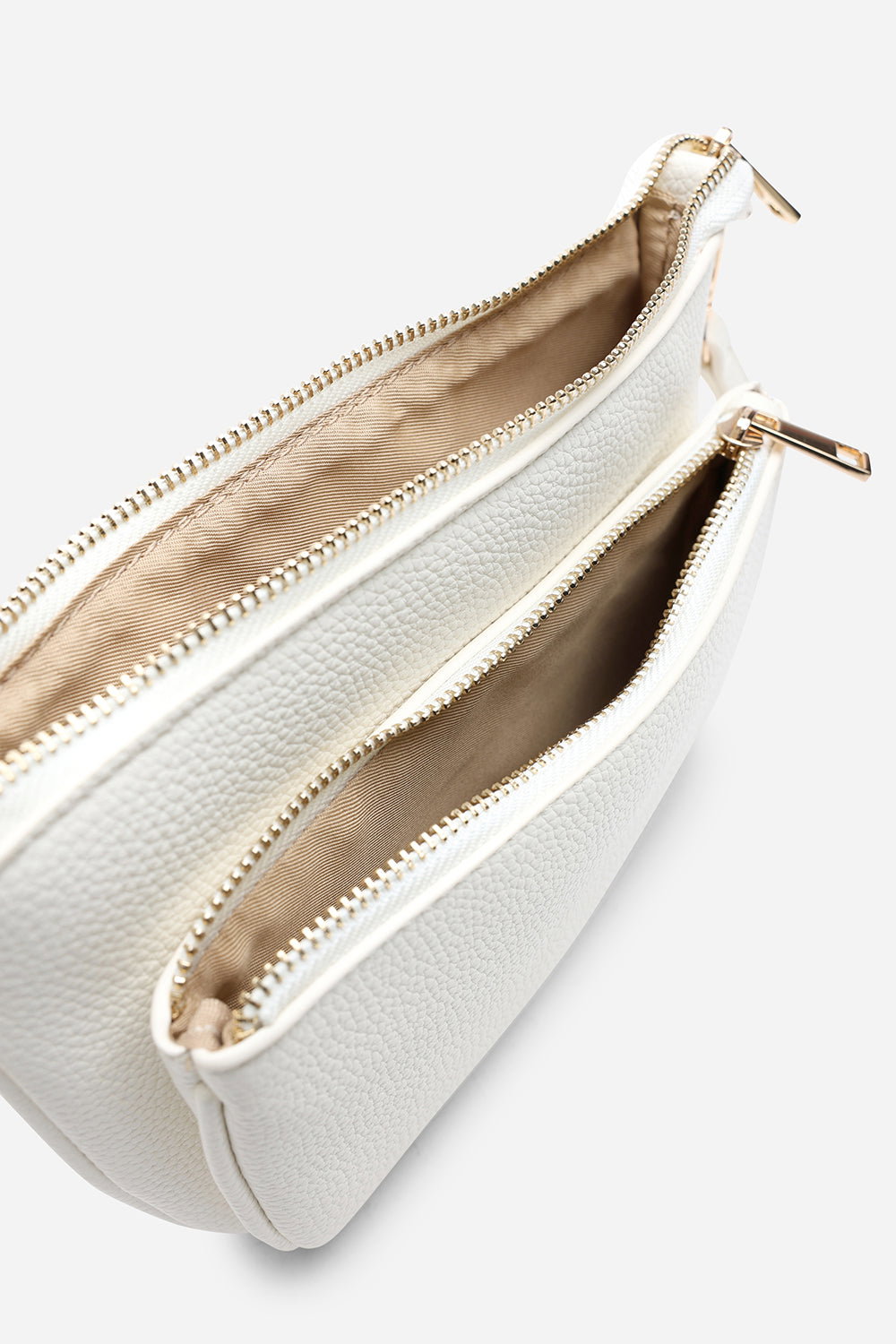 Cream Elani Small Double Zip Cross Body Bag, Image 5 of 7
