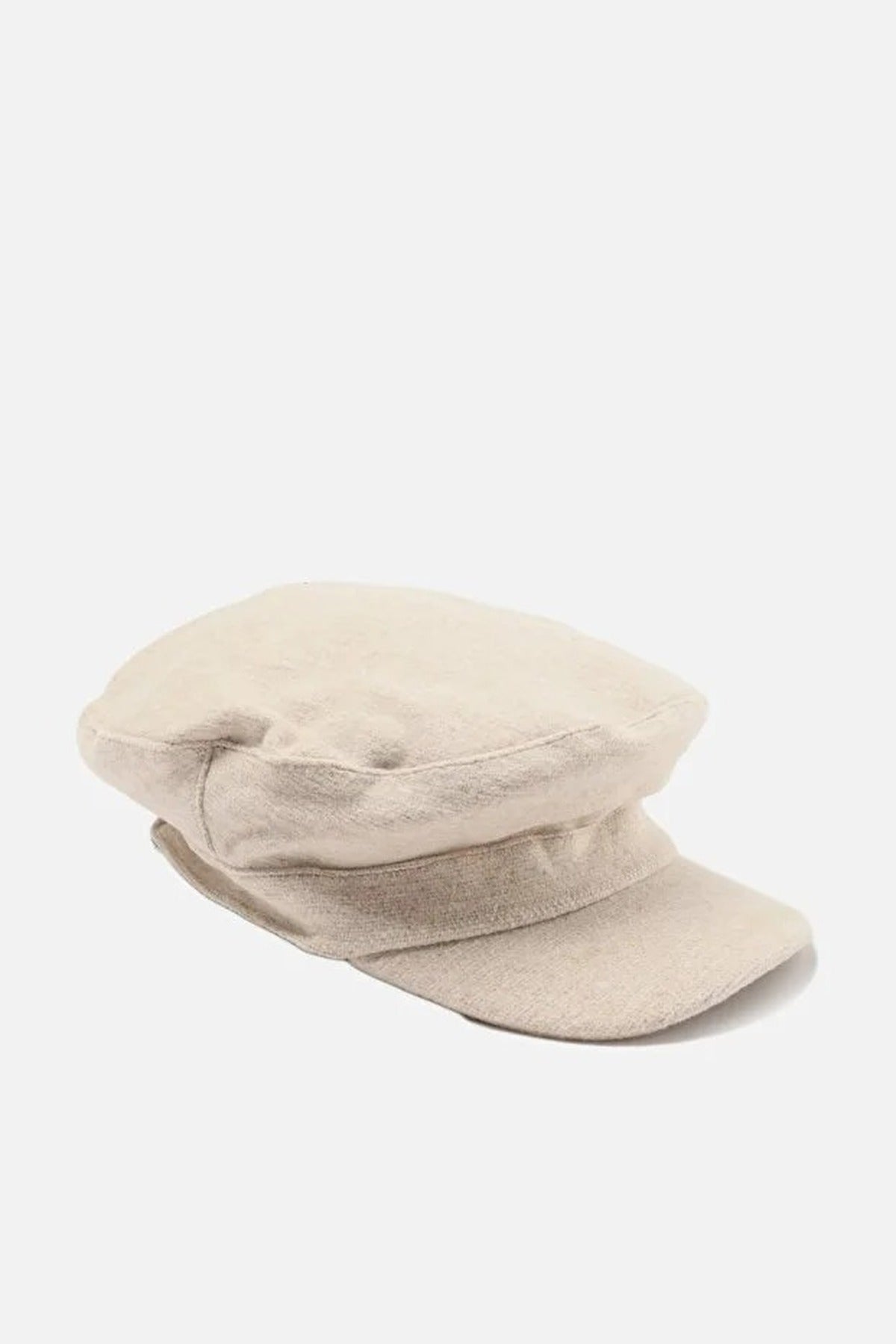 Beige WOVCOR Beige Brushed Wool Blend Baker Boy Cap Hat, Image 3 of 3