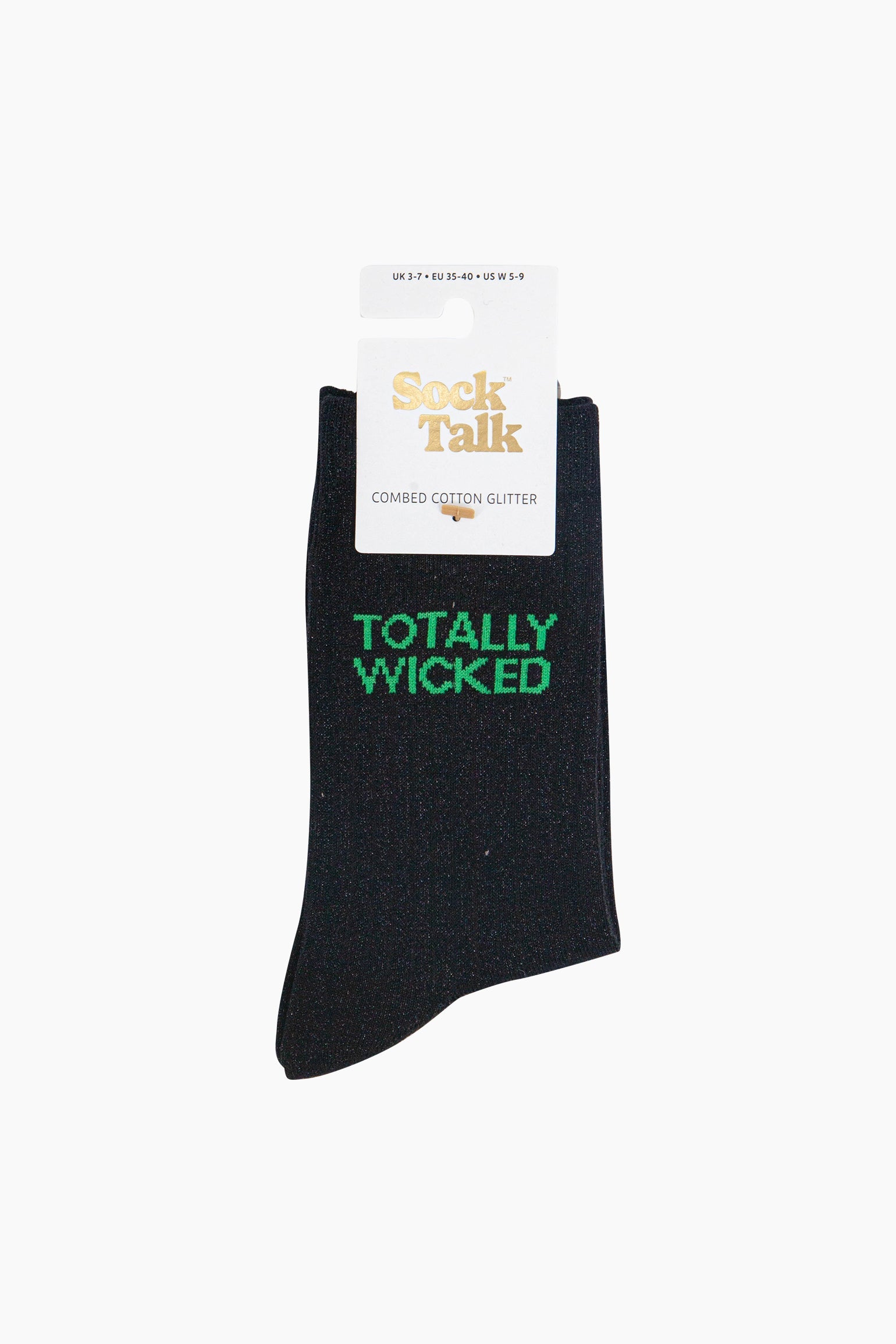 Black Totally Wicked Combed Cotton Glitter Socks, Image 4 of 4
