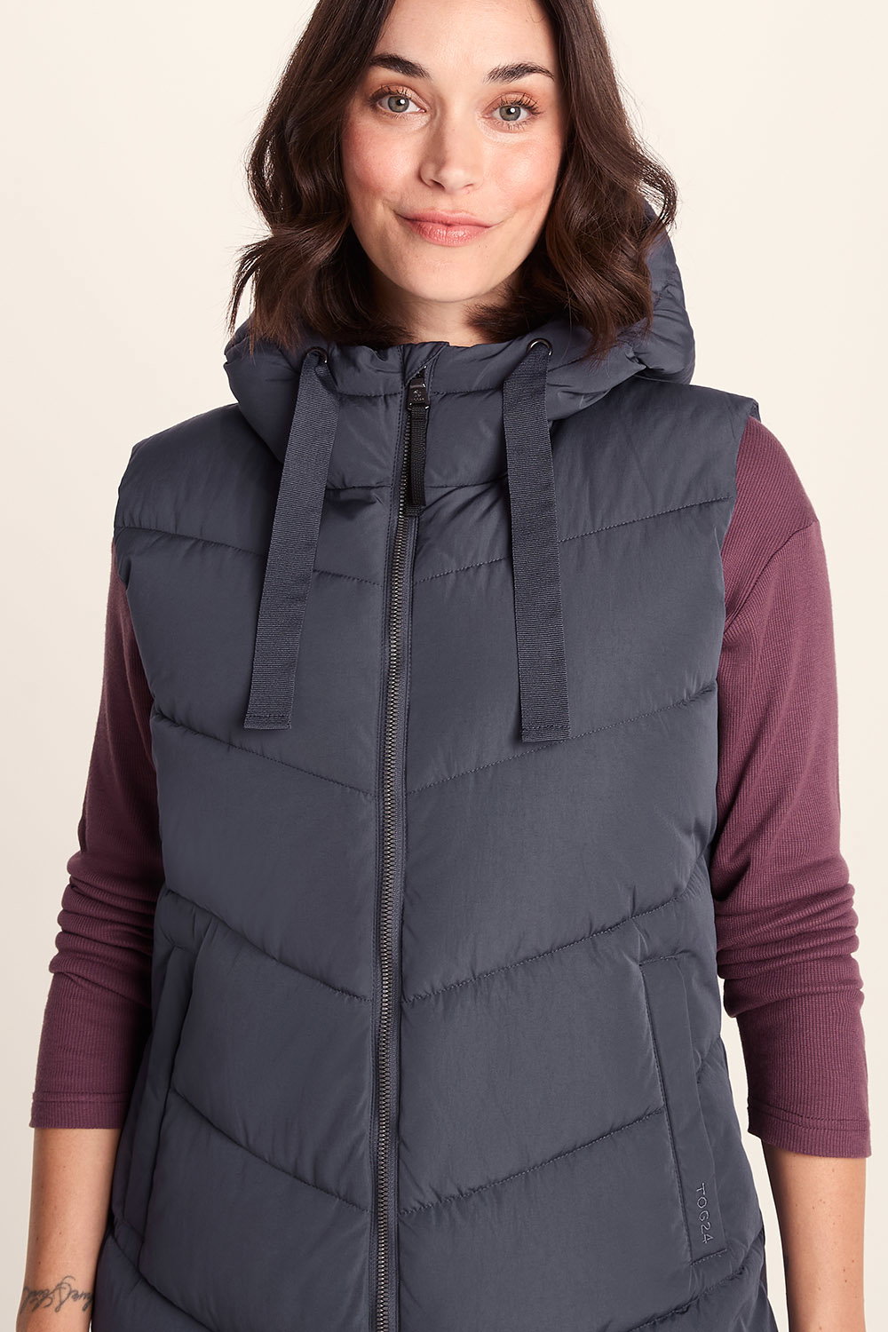 Blue Ranskill Long Insulated Gilet, Image 5 of 6