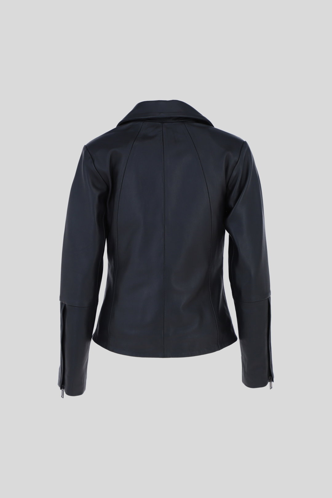 Black Ashwood Leather Black Real Leather Biker Jacket with Hidden Zips, Image 4 of 5