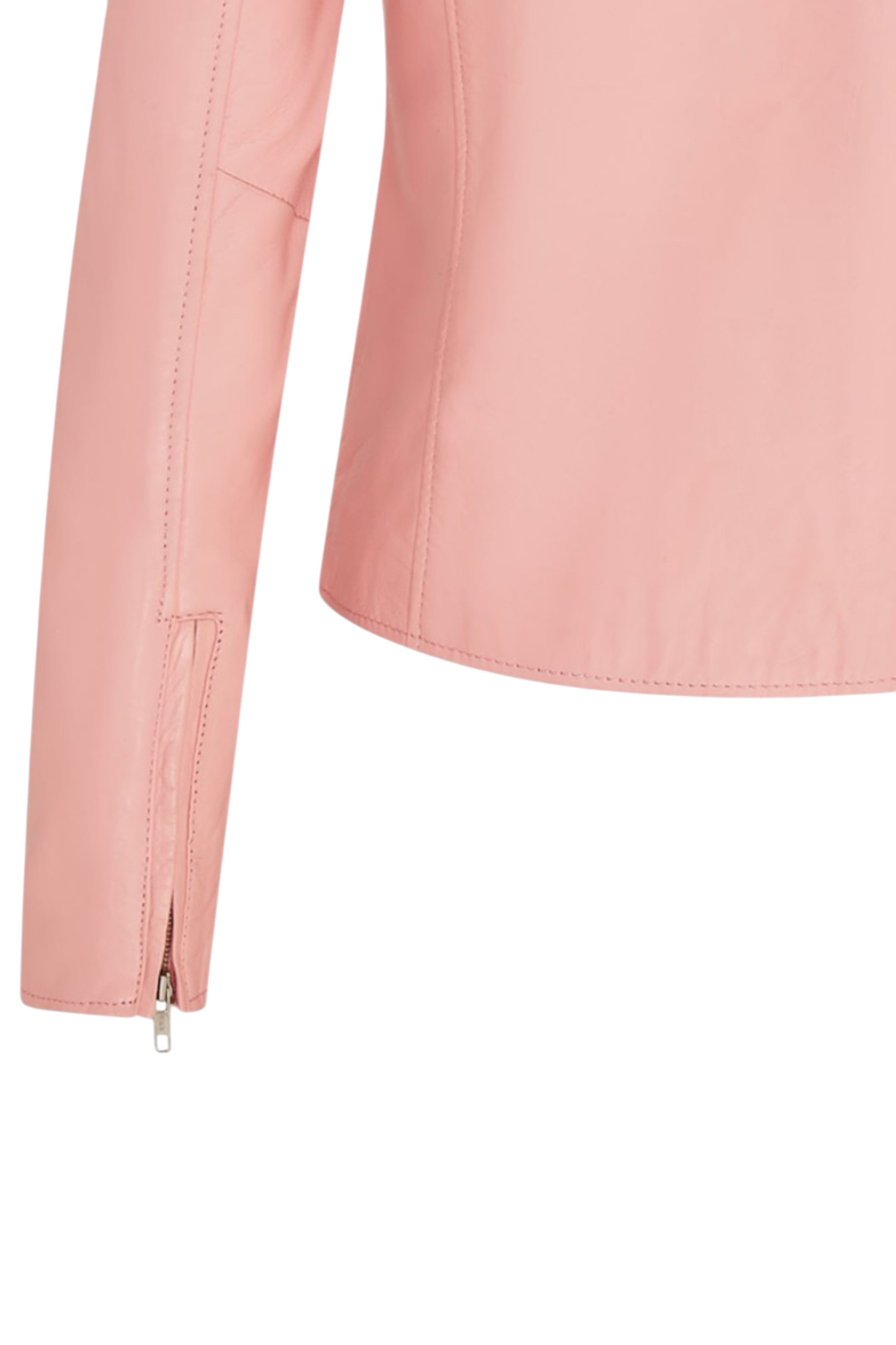 Light Pink Infinity Leather Light Pink Classic Brando Biker Leather Jacket, Image 8 of 8