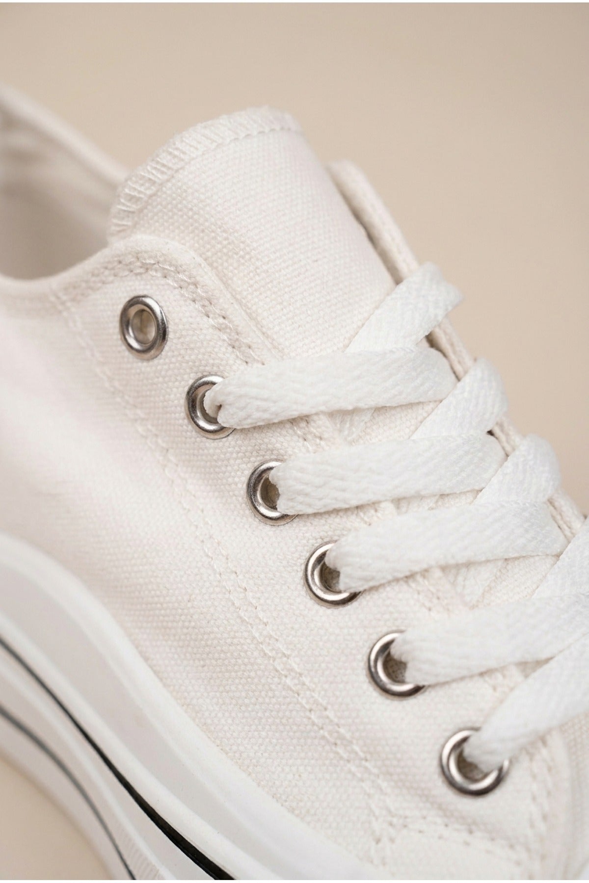 White iKrush White Saoirse Low Top Canvas Trainers, Image 3 of 8
