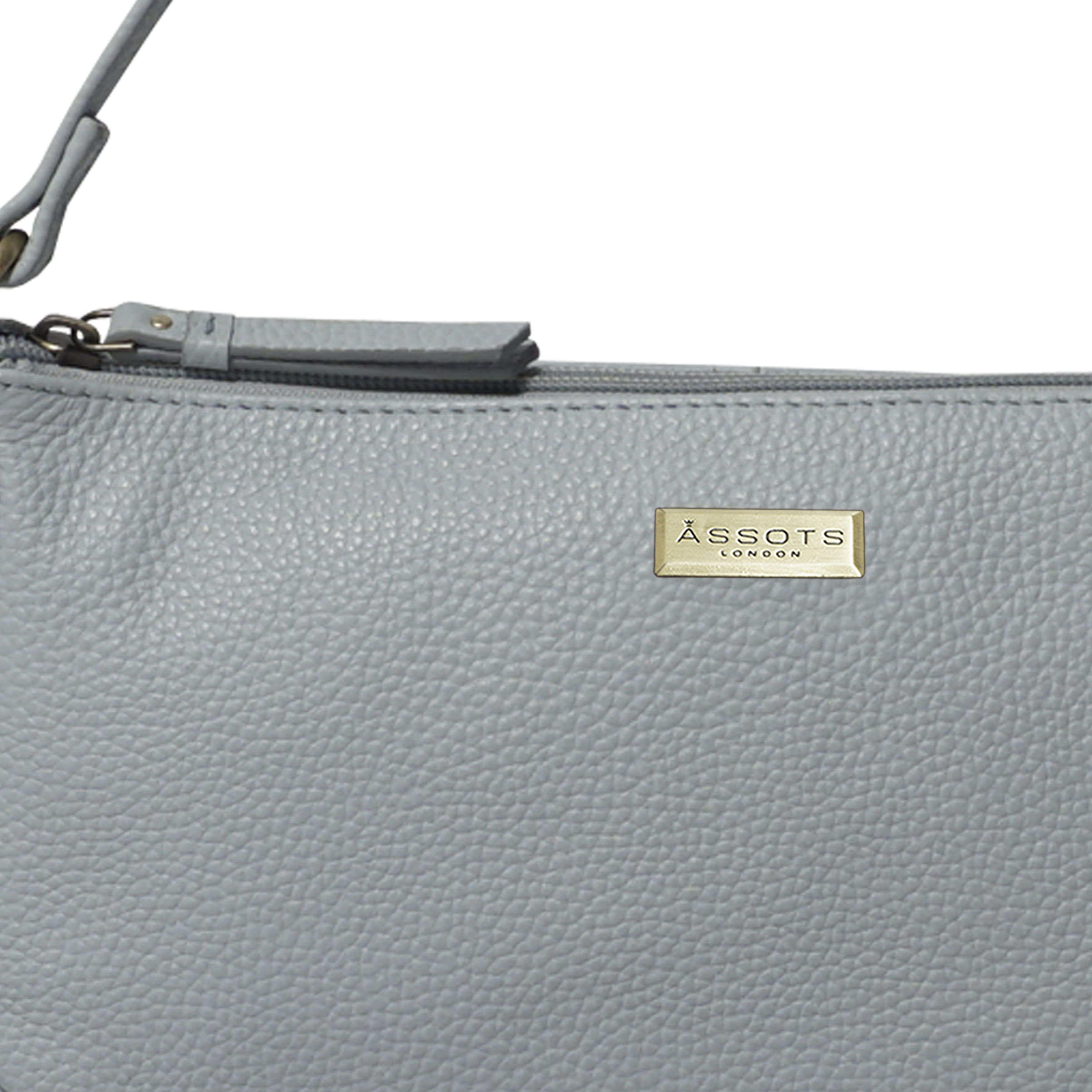 Light Blue 'ZERA' Real Leather Baguette Shoulder Bag, Image 3 of 6