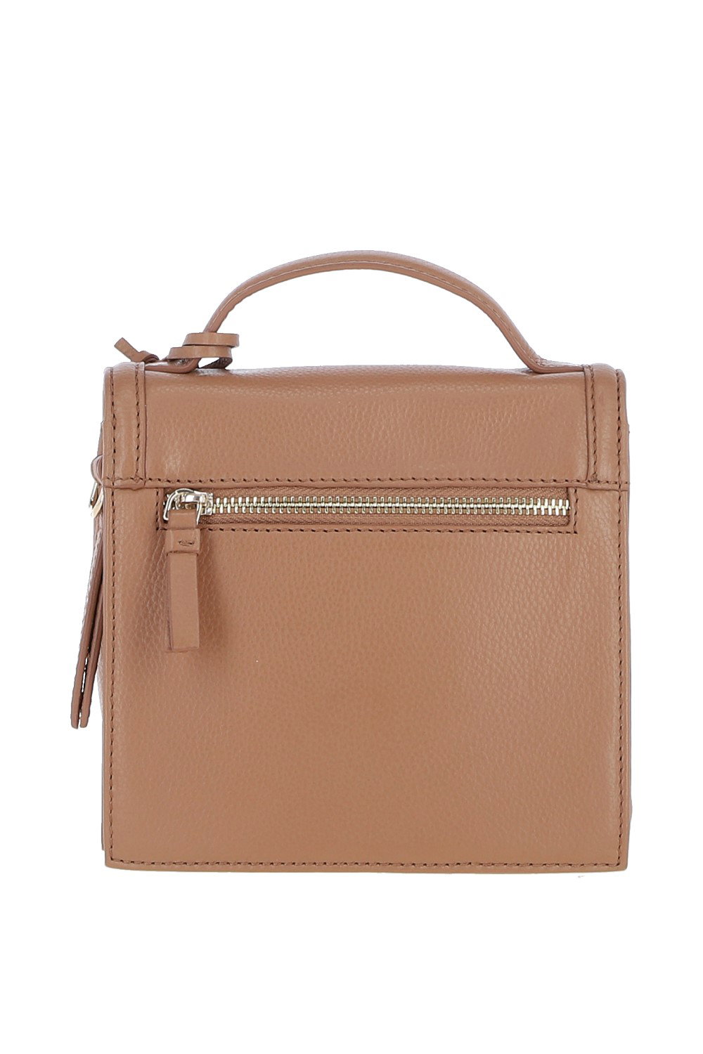 Camel Ashwood Leather Camel Compact Handbag With Detachable Crossbody Strap, Image 3 of 4