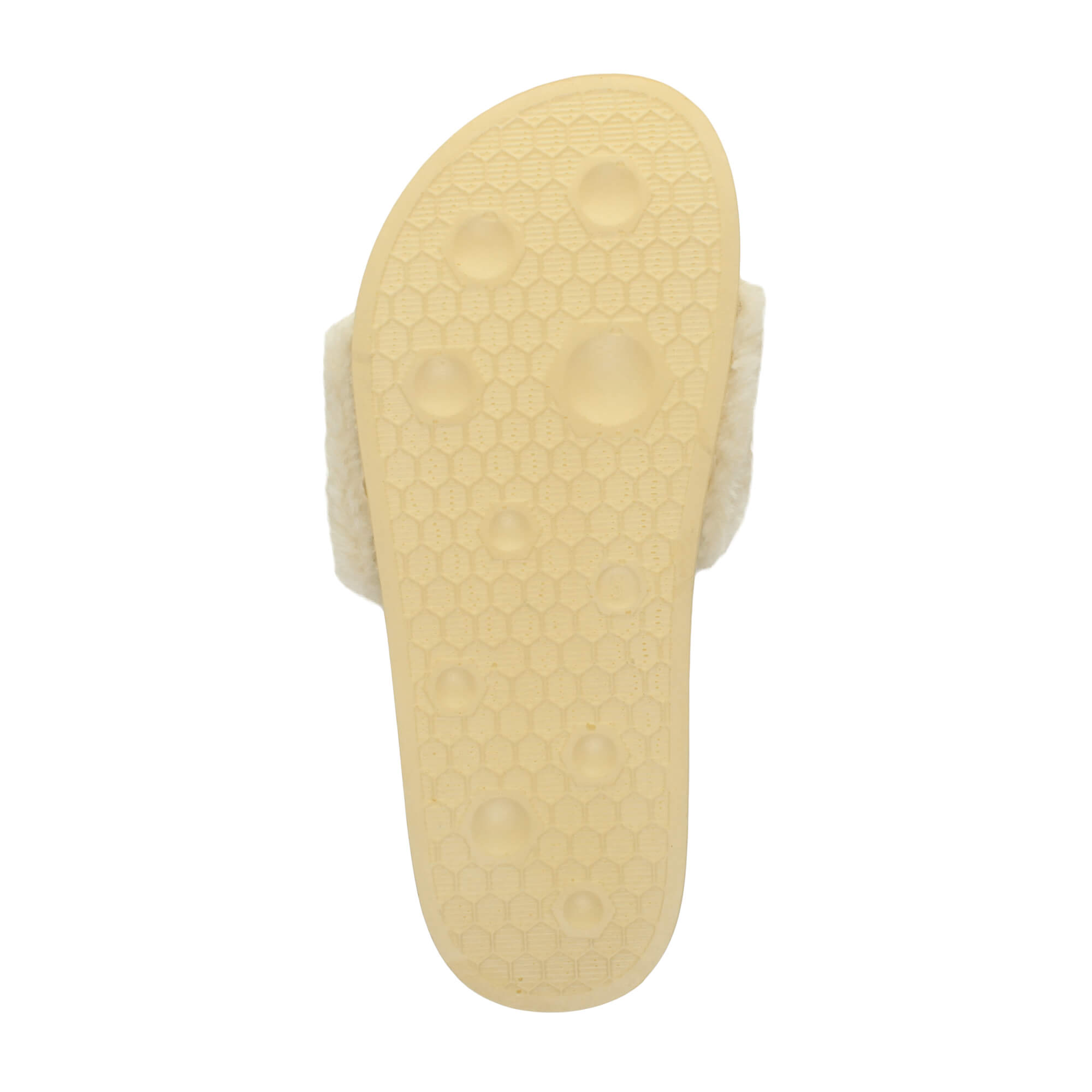 Beige Faux Fur Flip Flop Sandals Slides, Image 7 of 7