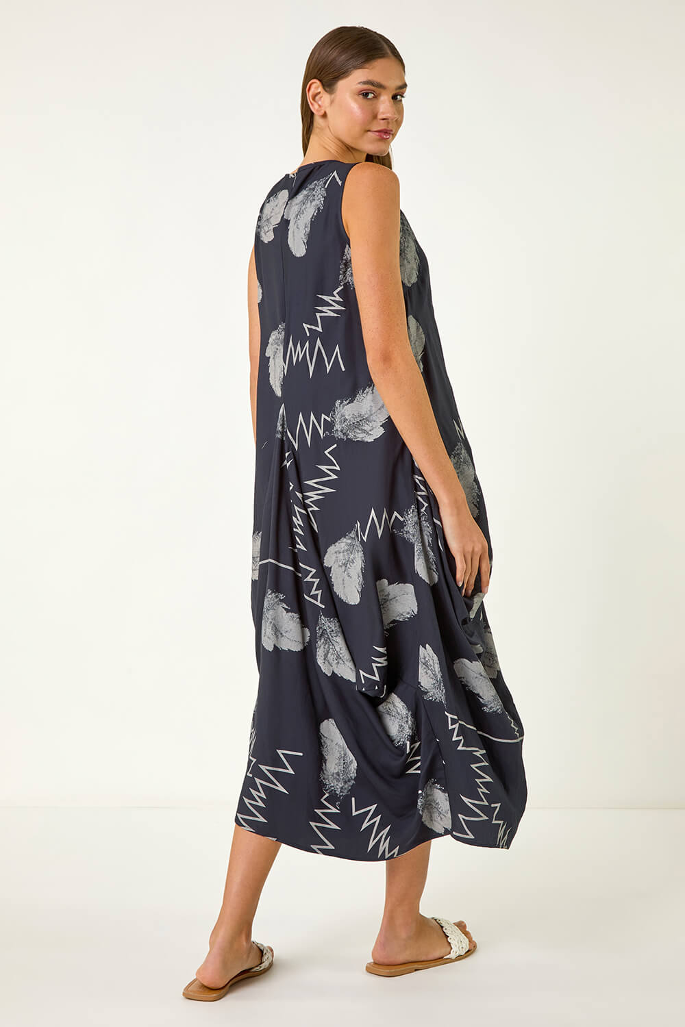  Abstract Bubble Hem Midi Dress, Image 4 of 5
