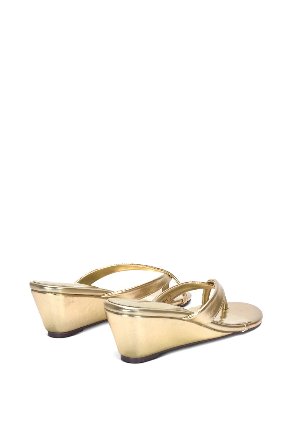 Rose XY LONDON Rose 'Rosa' Mid Wedge Heel Sandal Mules With Toe Post, Image 4 of 6
