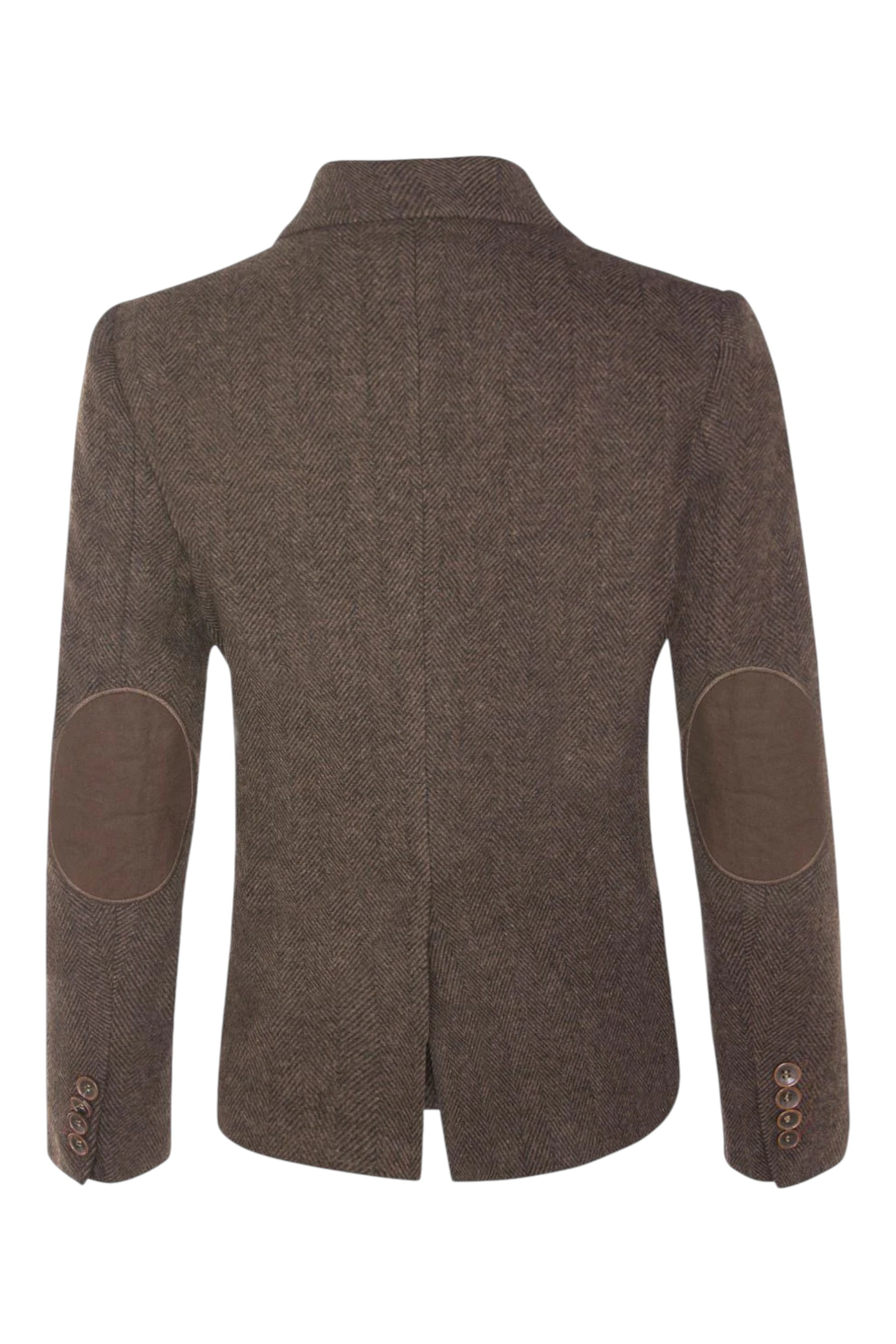 Brown Infinity Leather Brown Tweed 1920s Herringbone Brown Blazer, Image 5 of 6