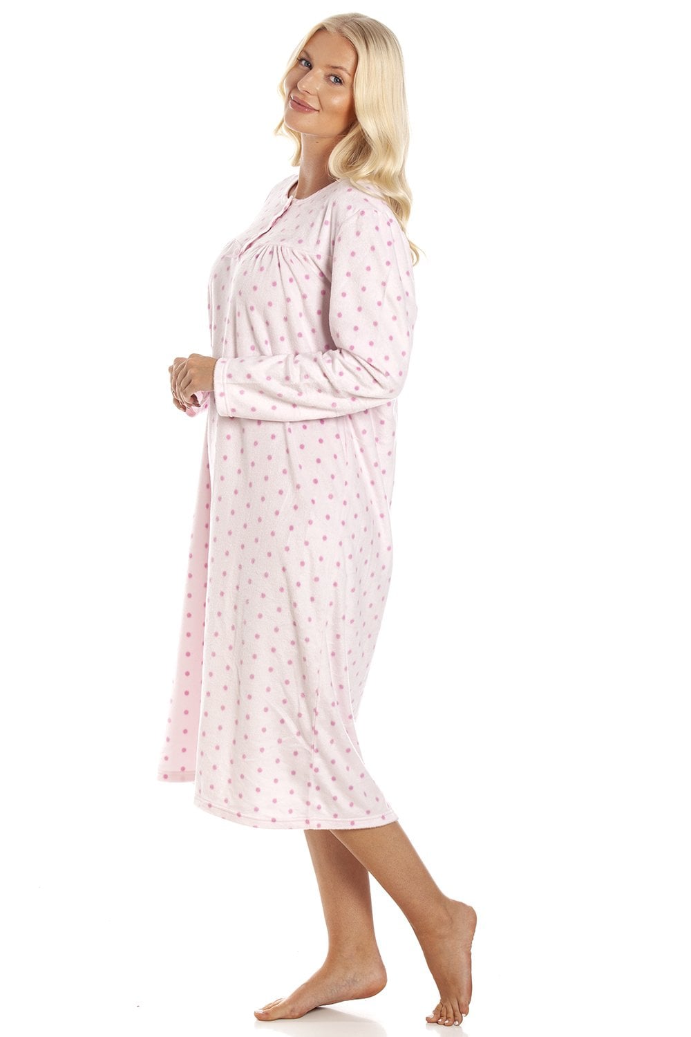 Pink Camille Lingerie Pink Polka Dot Nightdress, Image 2 of 5