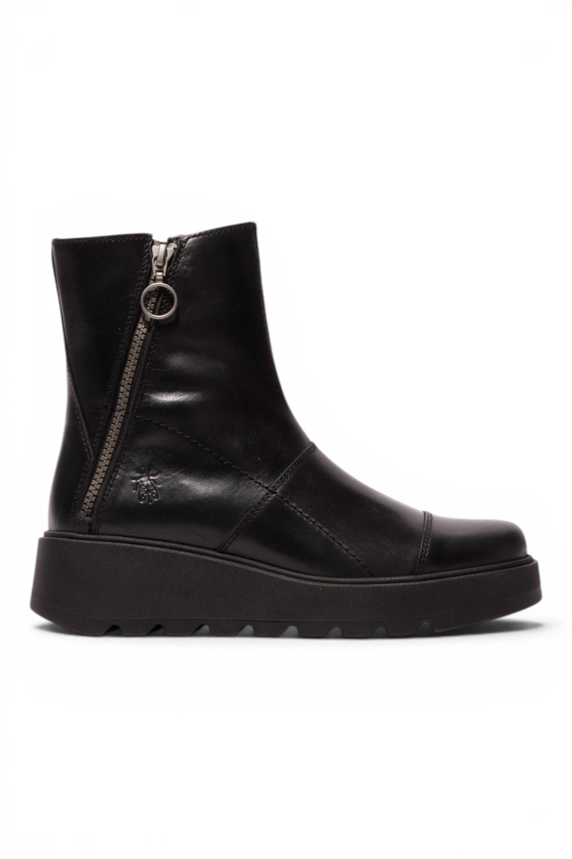 Black Womens Leather Platform Boots-TARP553FLY, Image 1 of 5