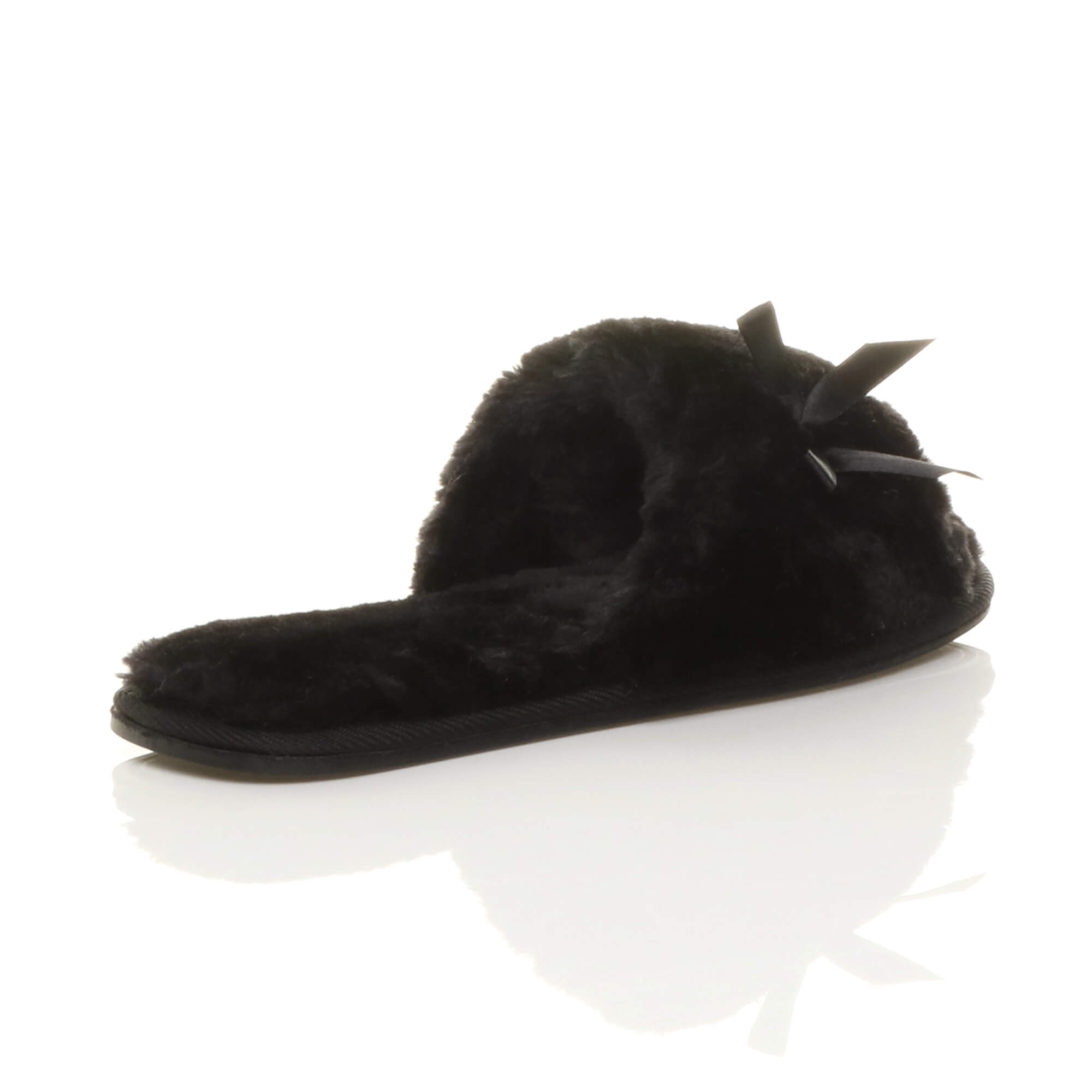Black AJVANI Black Peep Toe Sandals Slippers, Image 4 of 6