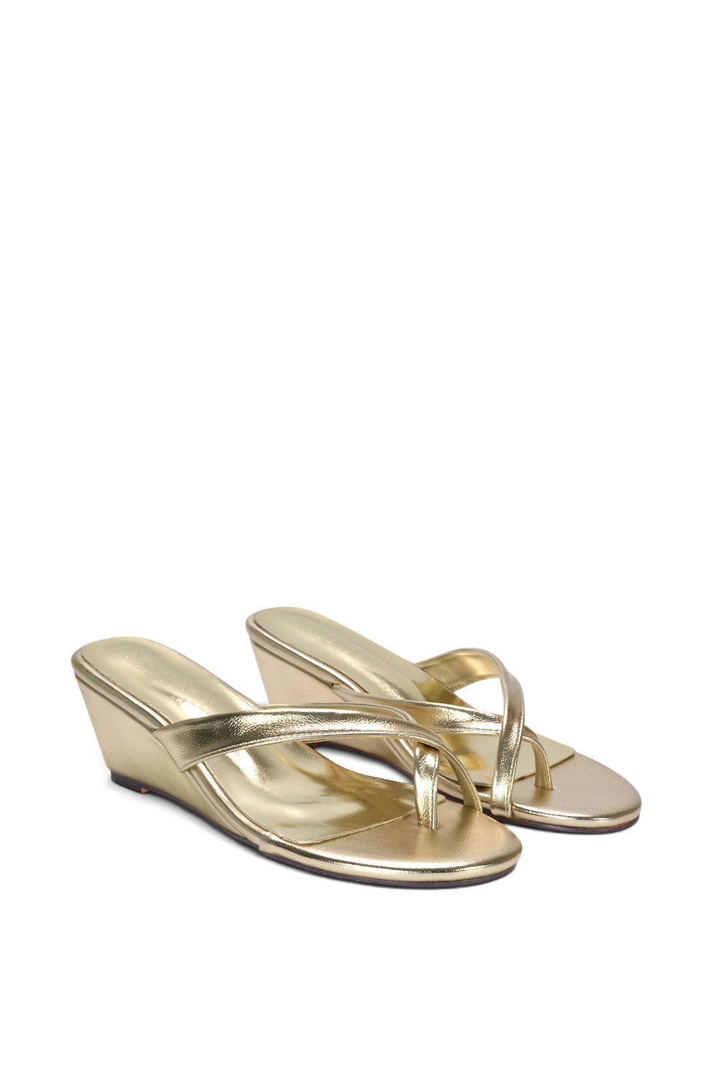 Rose XY LONDON Rose 'Rosa' Mid Wedge Heel Sandal Mules With Toe Post, Image 3 of 6