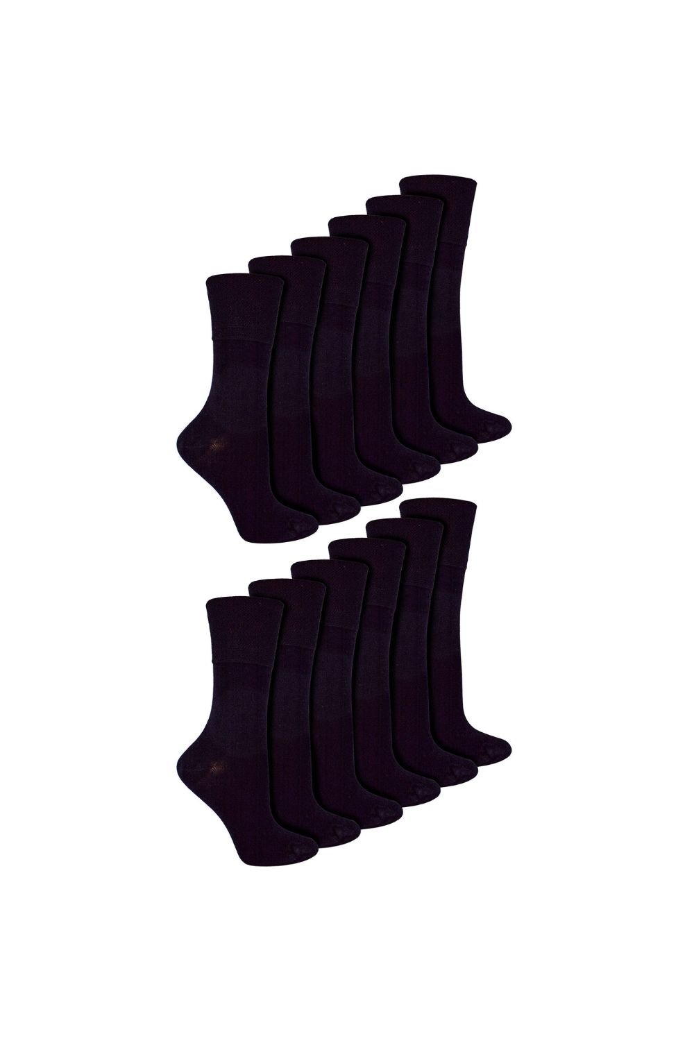 Black 12 Pairs Diabetic Bamboo Socks, Image 1 of 5