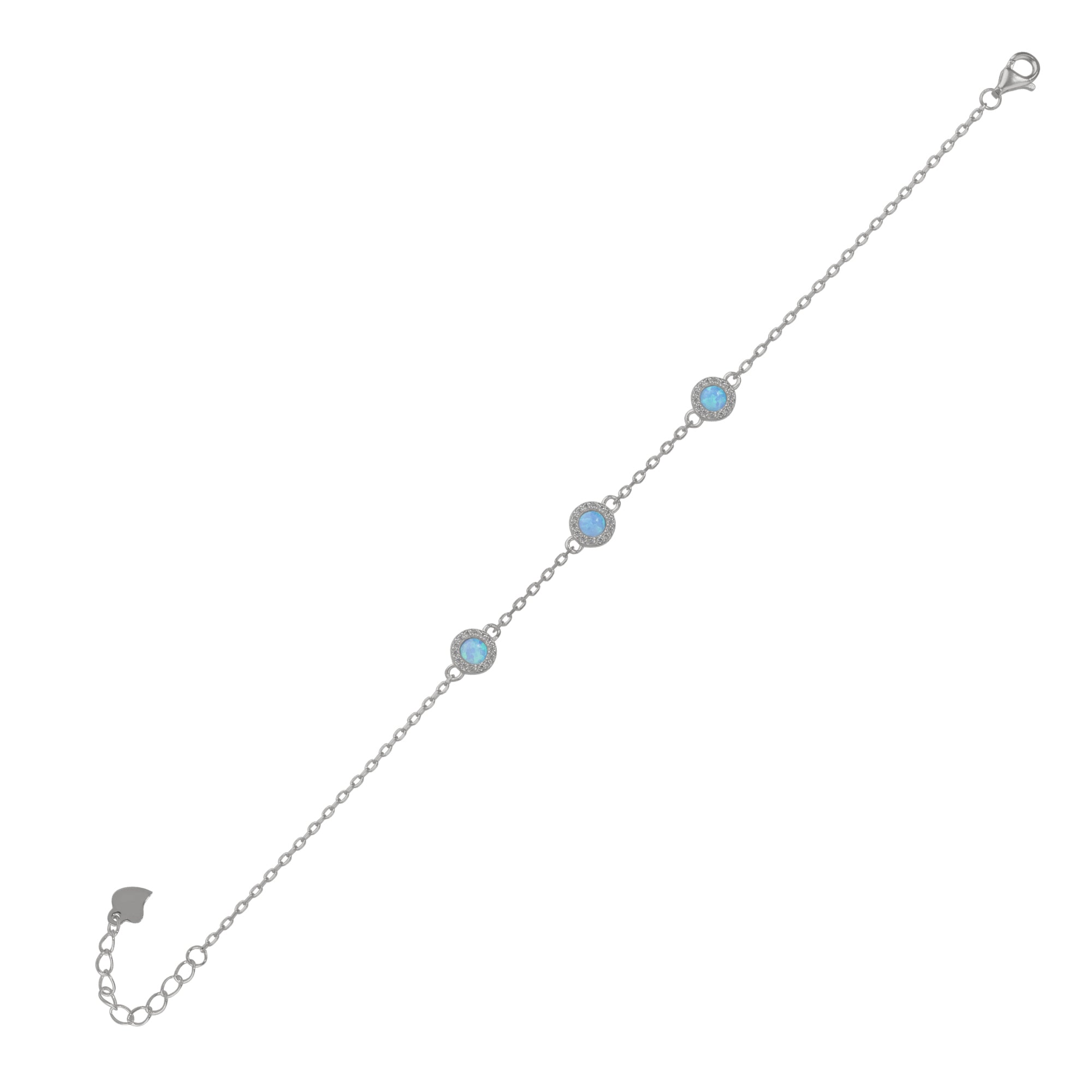 Silver Blue Opal Jewelled Sterling Silver Bracelet, Image 1 of 1