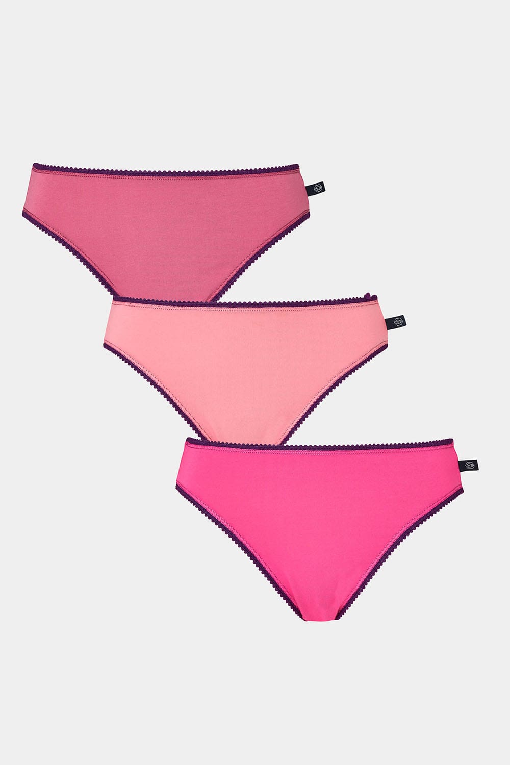 Pink British Boxers Pink Pack of Three "Fizz" Cotton High Leg Knickers, Image 1 of 5