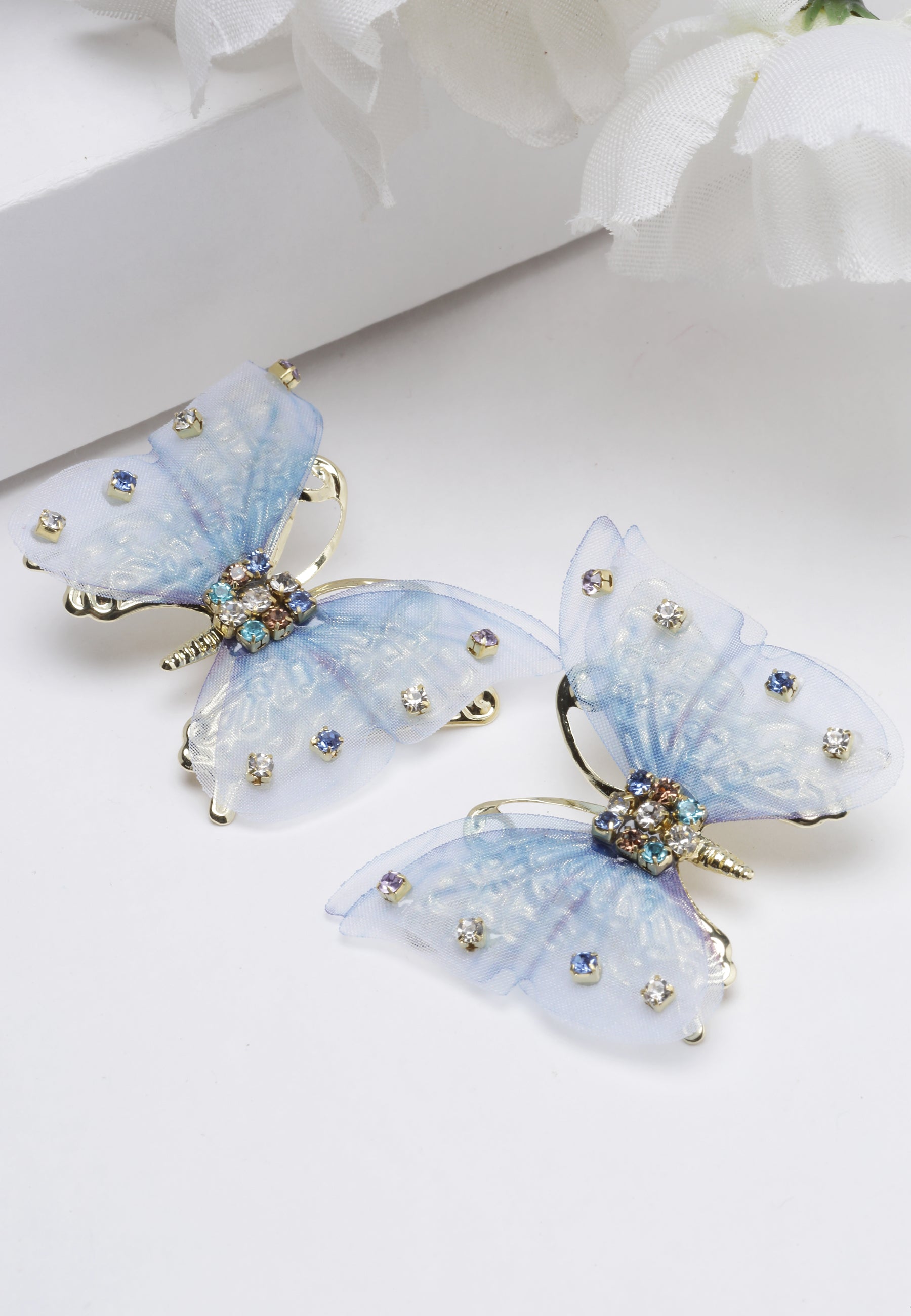 Blue AVANT-GARDE PARIS Blue Butterfly Stud Earrings, Image 2 of 5