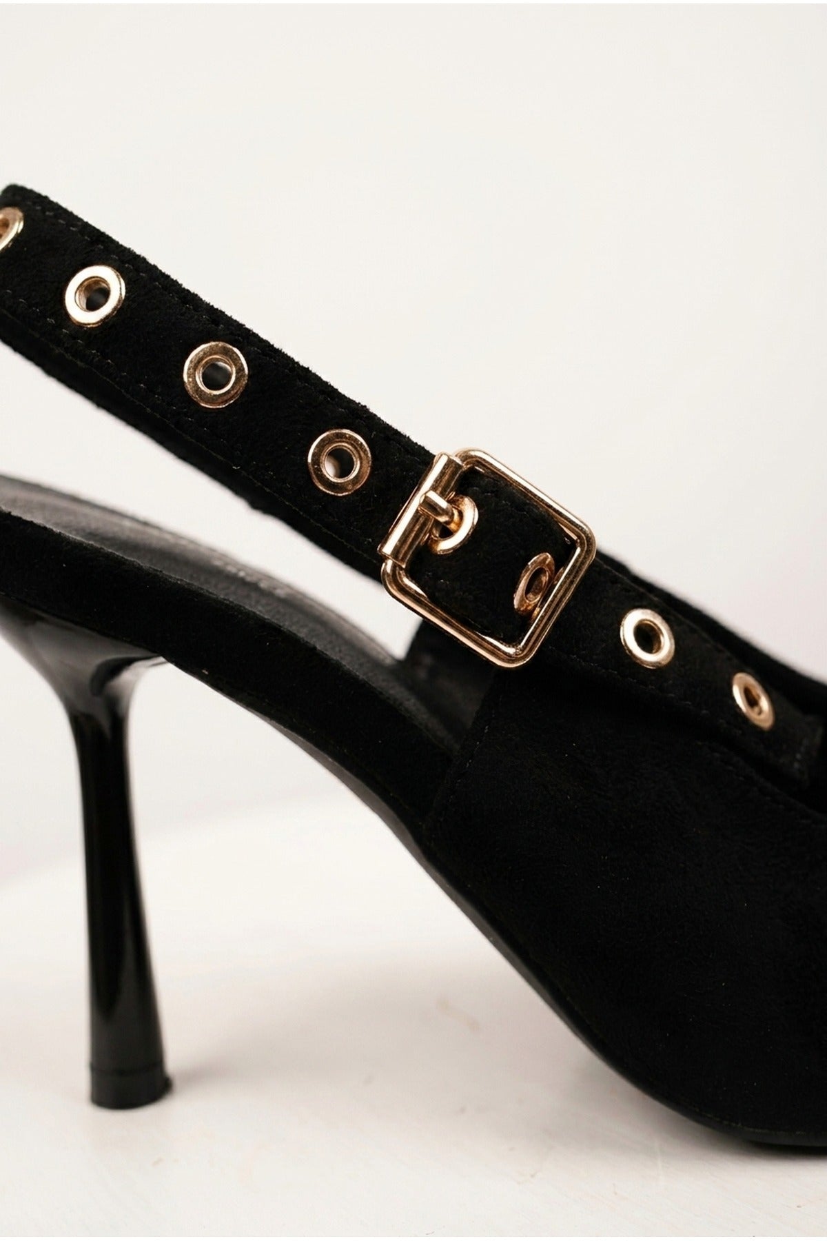 Black Anais Faux Suede Pointed Toe Heels, Image 3 of 4