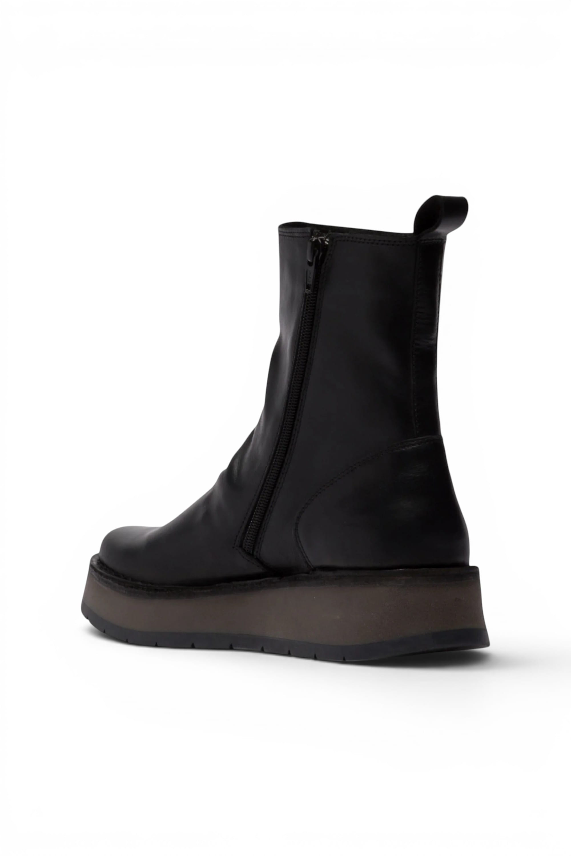 Black Womens Zip Up Ankle Boots - RENO053FLY, Image 4 of 5