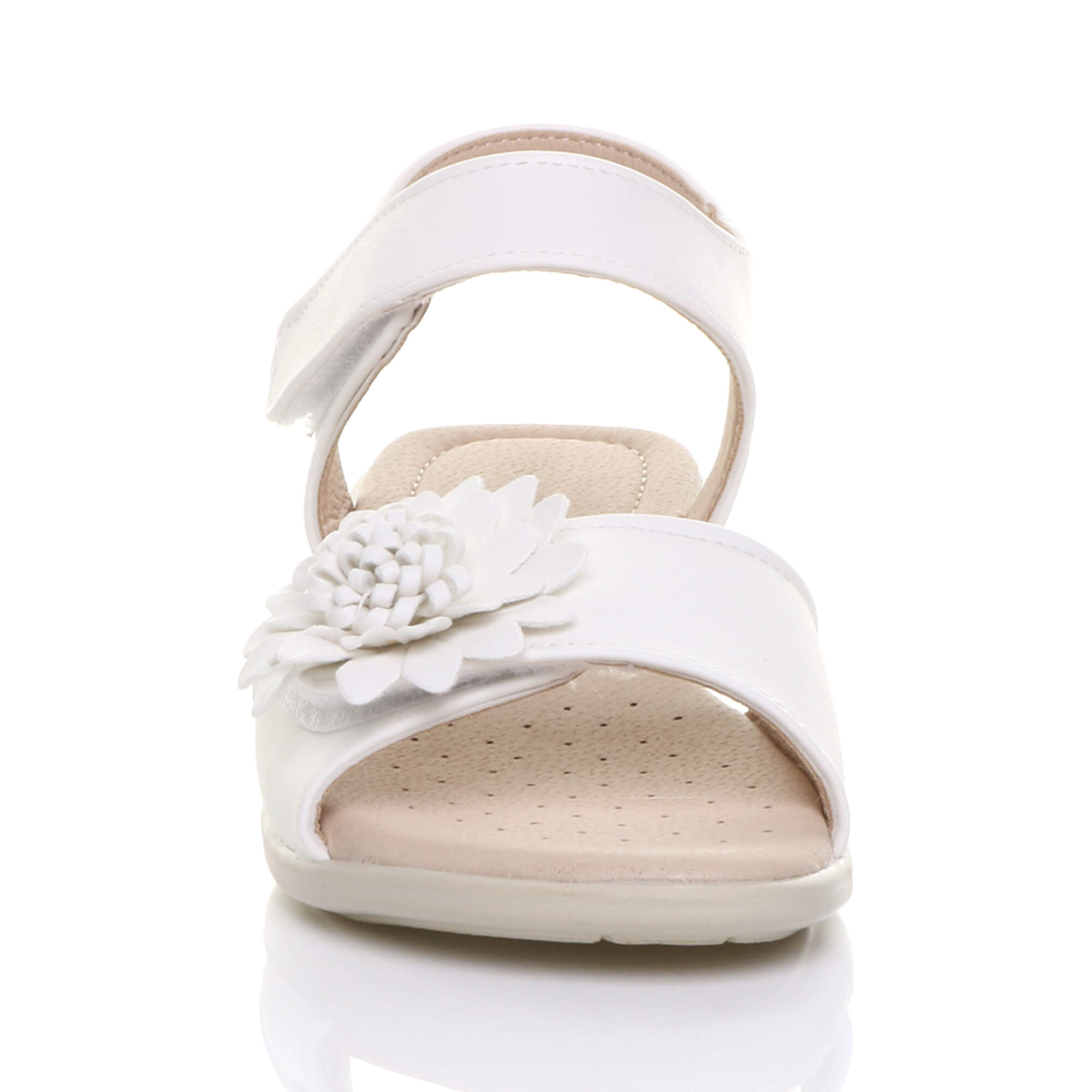 White AJVANI White Comfort Touch Close Sandals, Image 6 of 6