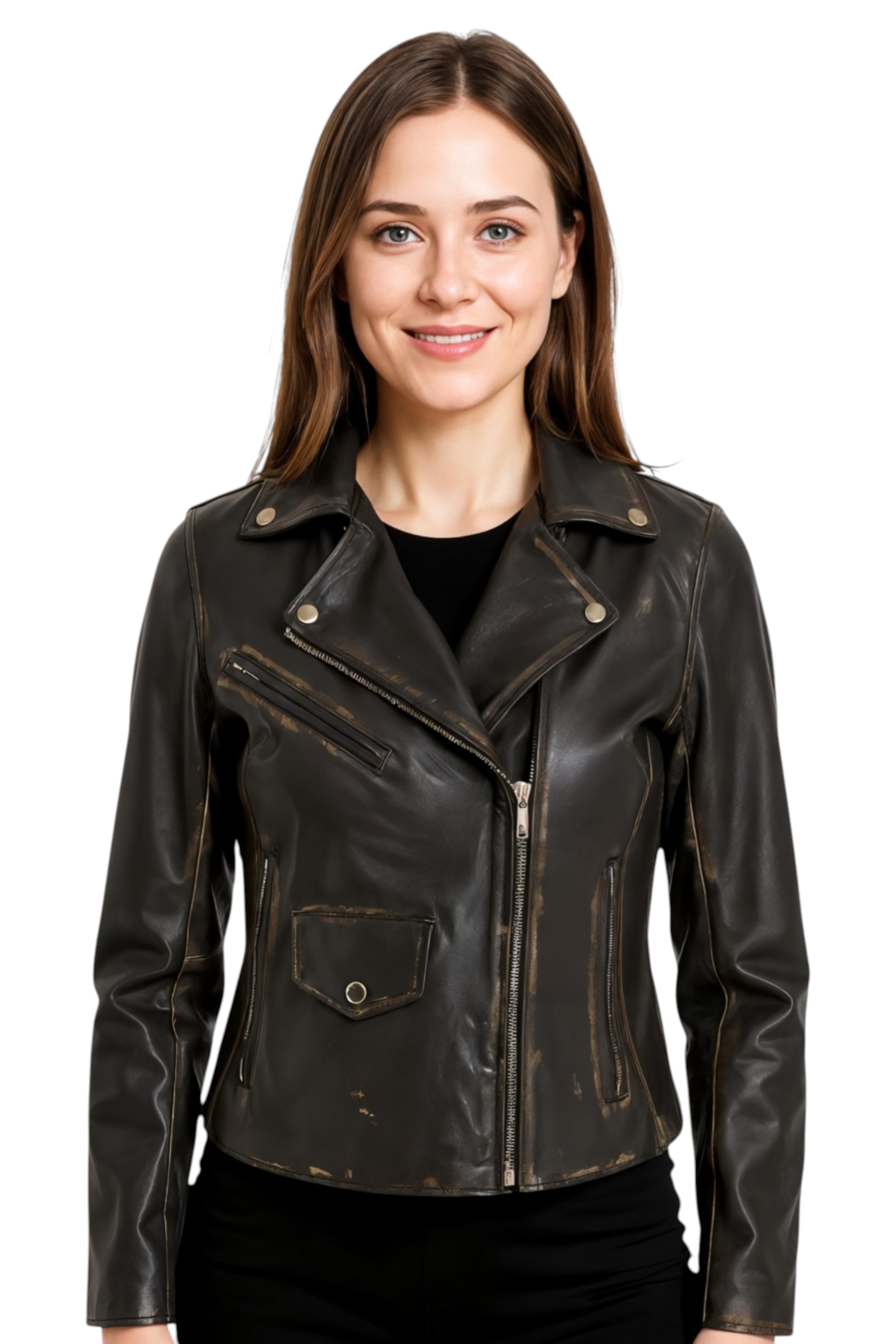 Tortoishell Infinity Leather Tortoishell Classic Brando Biker Leather Jacket, Image 1 of 8