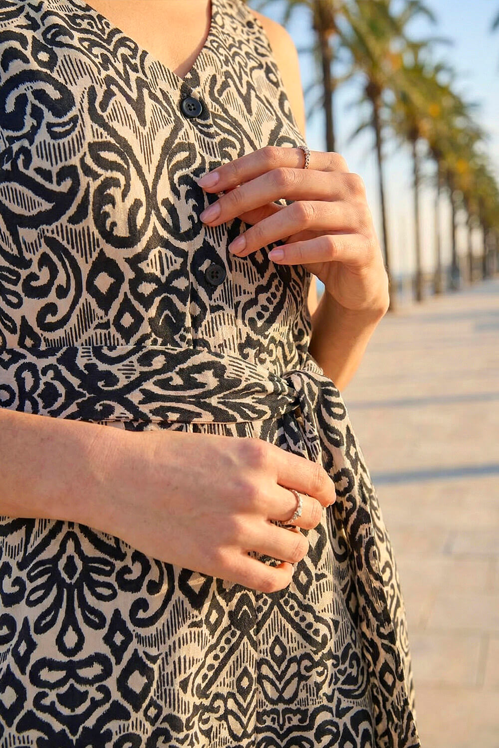Black Dusk Abstract Print Jumpsuit, Image 5 of 4