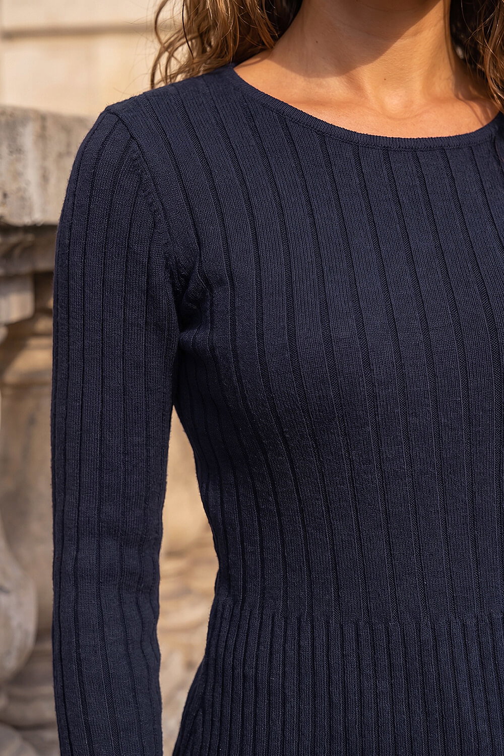Navy Soft Ribbed Knit Top, Image 5 of 4