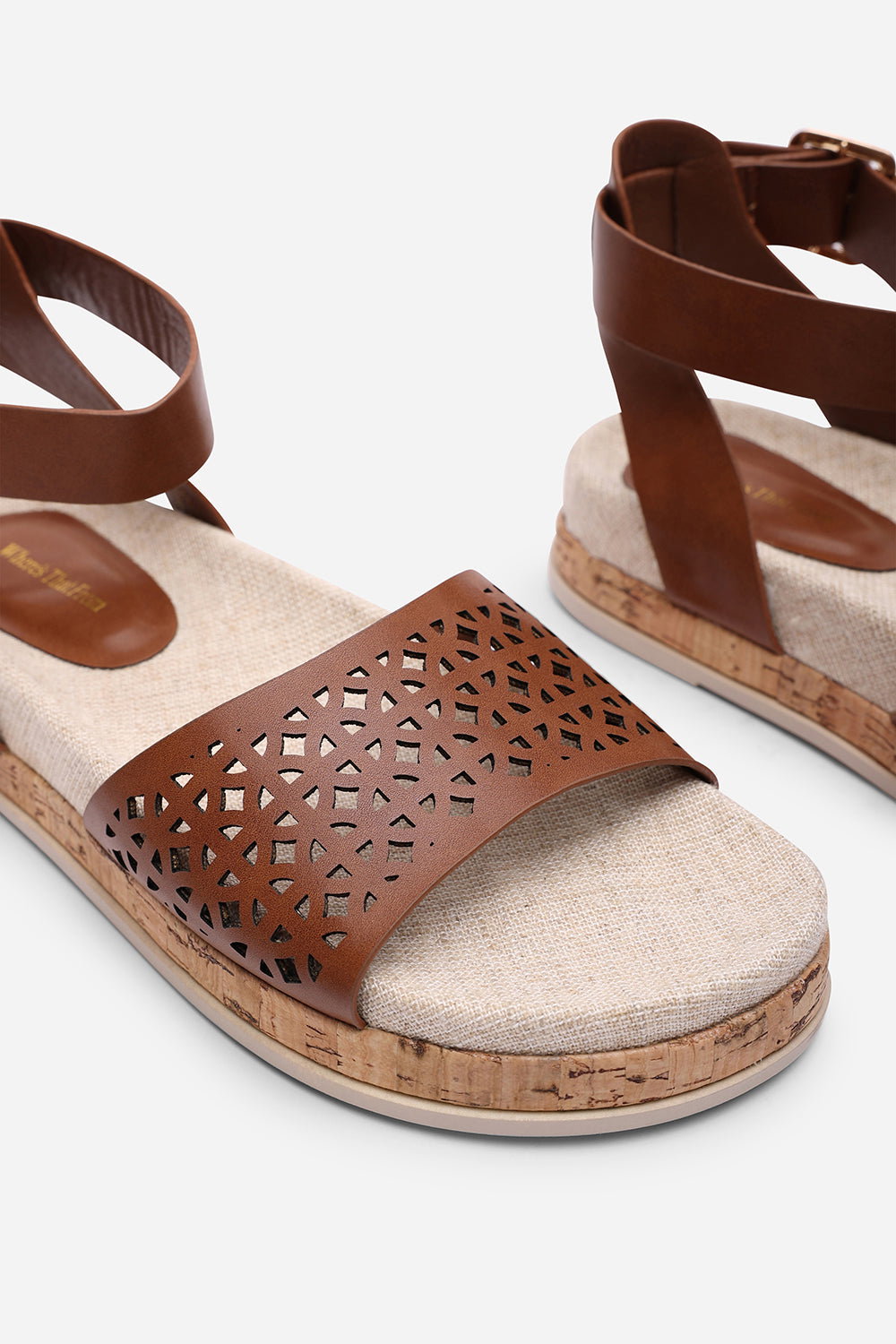 Tan Where's That From Tan Banyan Double Strap Flatform Sandal, Image 5 of 6