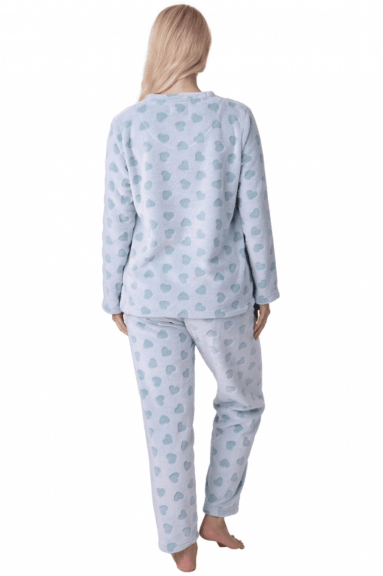 Aqua Camille Lingerie Aqua Supersoft Printed Full Length Pyjama Set, Image 3 of 5