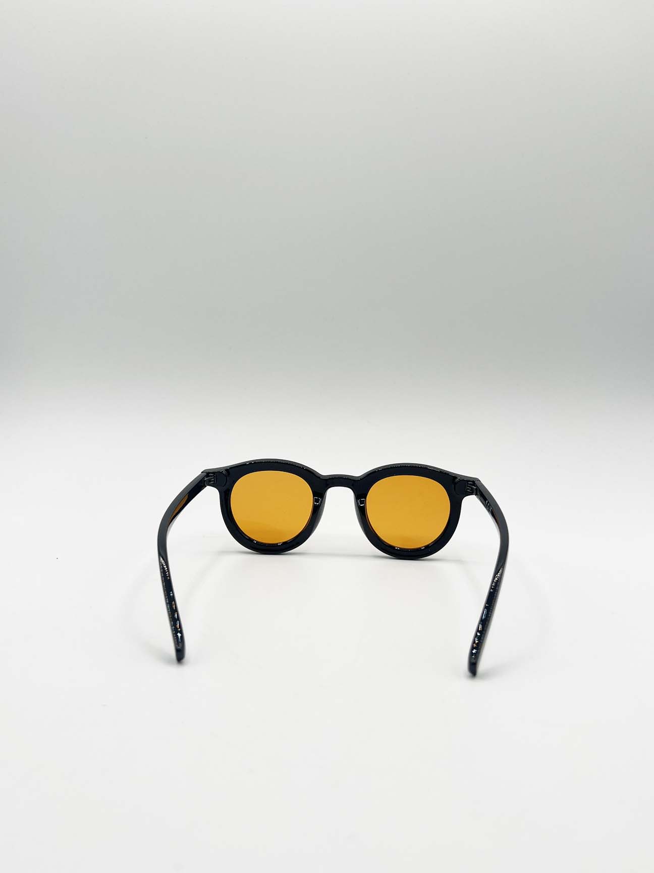 Orange Bold Rounded Sunglasses in Black Orange, Image 7 of 7
